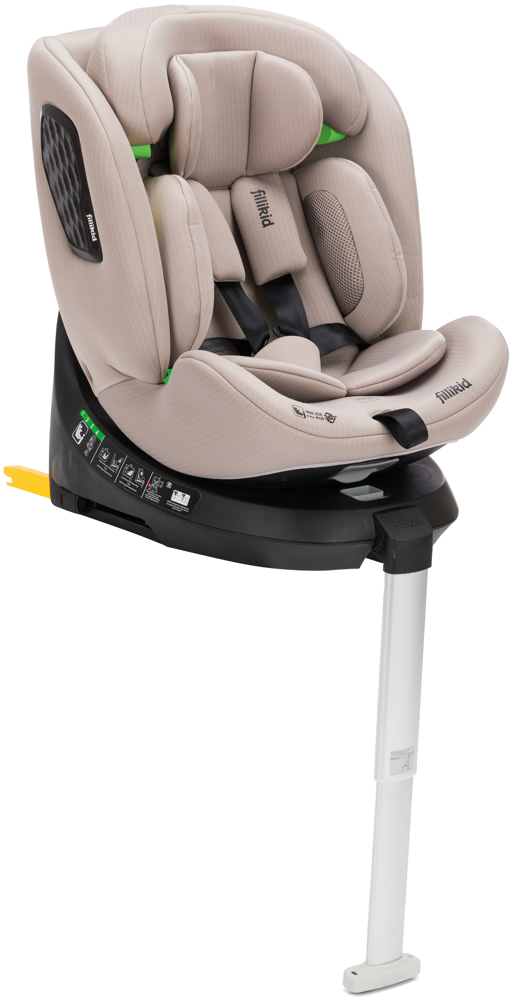 "Autokindersitz FILLIKID ""Aris"", Baby, beige (natur), Polyester, Kindersitze, 360 drehbar, inkl. Isofix"