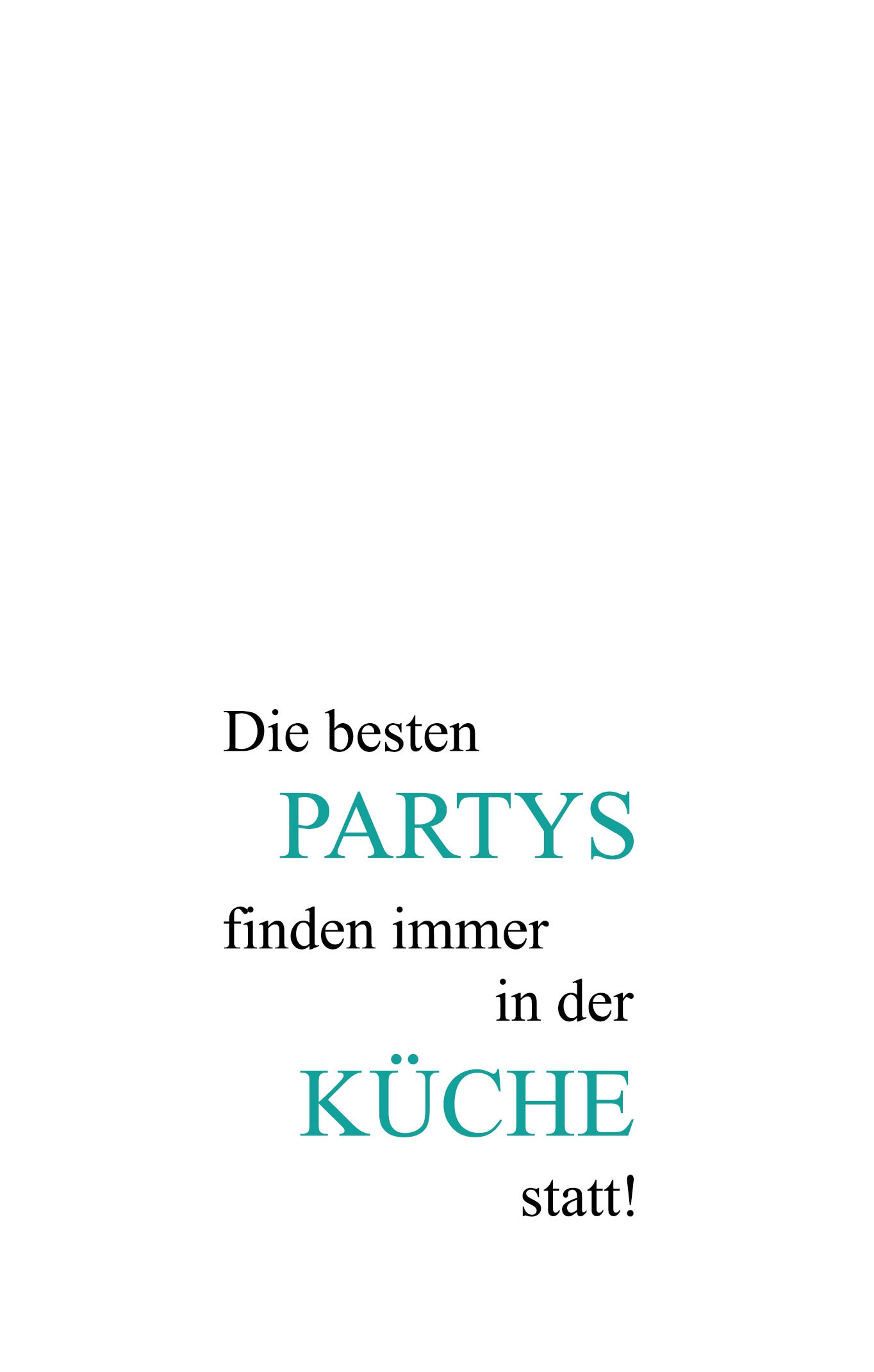 queence Wanddekoobjekt »Partys | BAUR und Schriftzug kaufen Stahlblech Küche«, auf