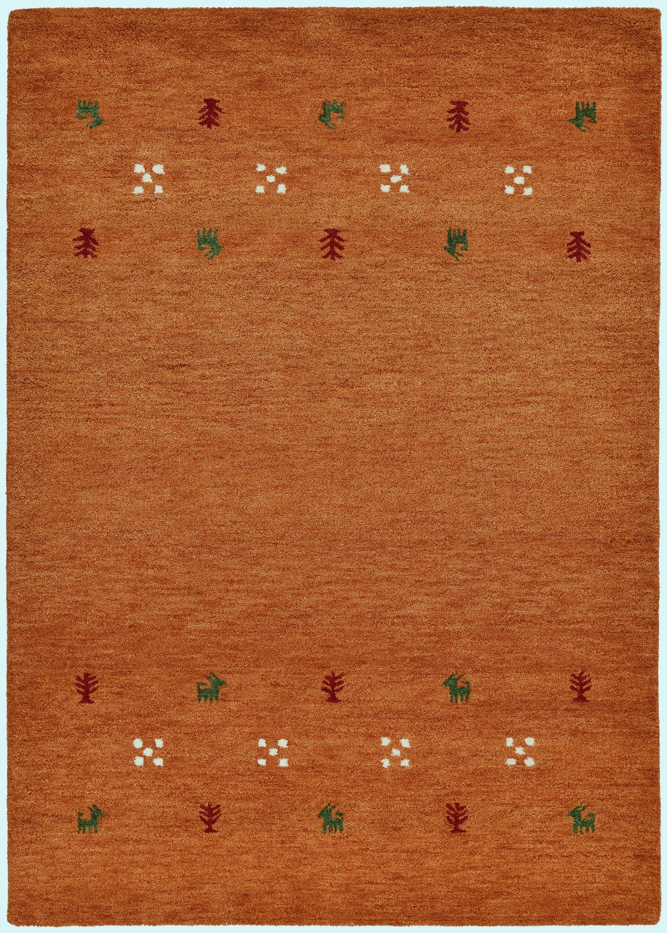 THEKO Wollteppich »Gabbeh Motiv, Handgefertigt, Teppich, Tiermotiv,  reine Wolle« rechteckig 14 mm Höhe reine Wolle, Wohnzimmer, Schlafzimmer, Esszimmer