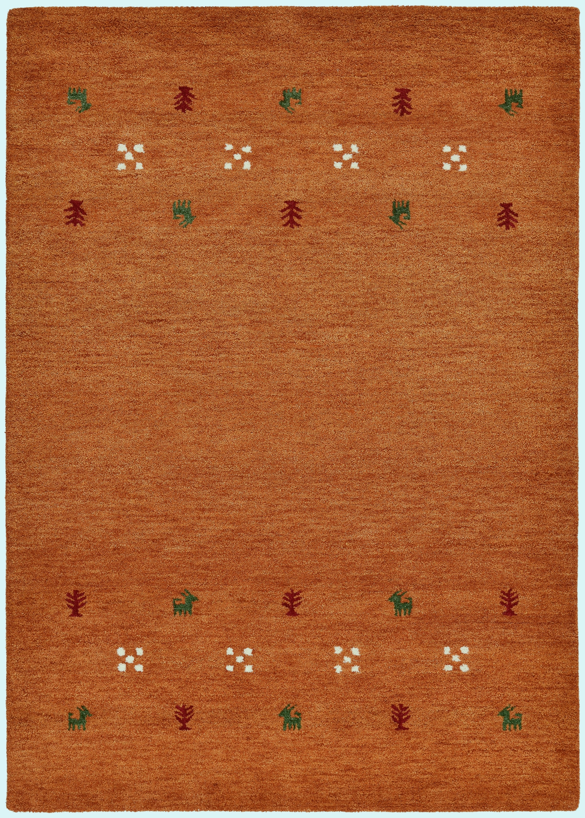THEKO Wollteppich "Gabbeh Motiv, Handgefertigt, Teppich, Tiermotiv, reine Wolle" rechteckig 14 mm Höhe reine Wolle, Wohnzimmer, Schlafzimmer, Esszimmer