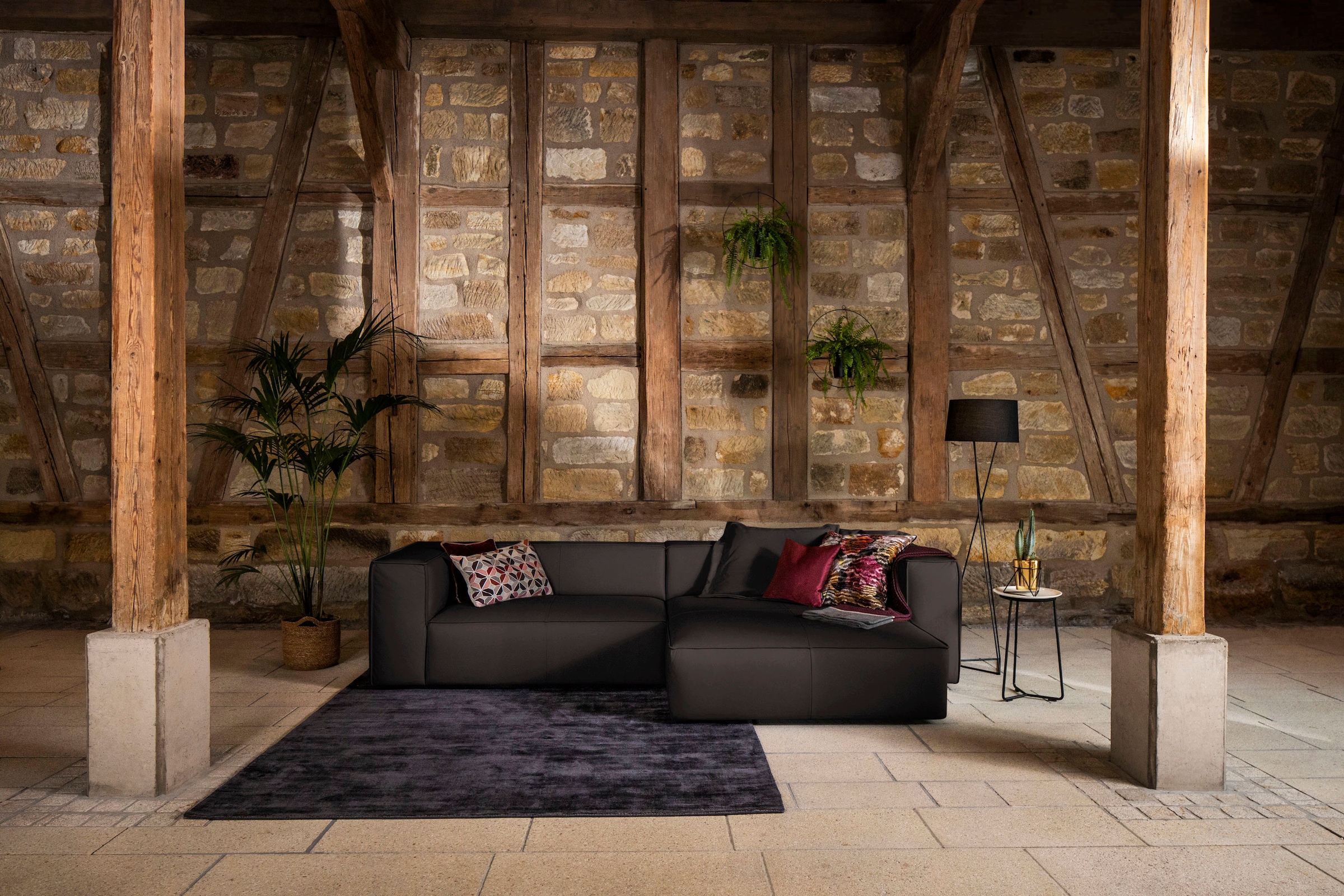 W.SCHILLIG Ecksofa »around-the-block, modern und elegant, bequem, L-Form« mit eleganter Biese, mit Federkern