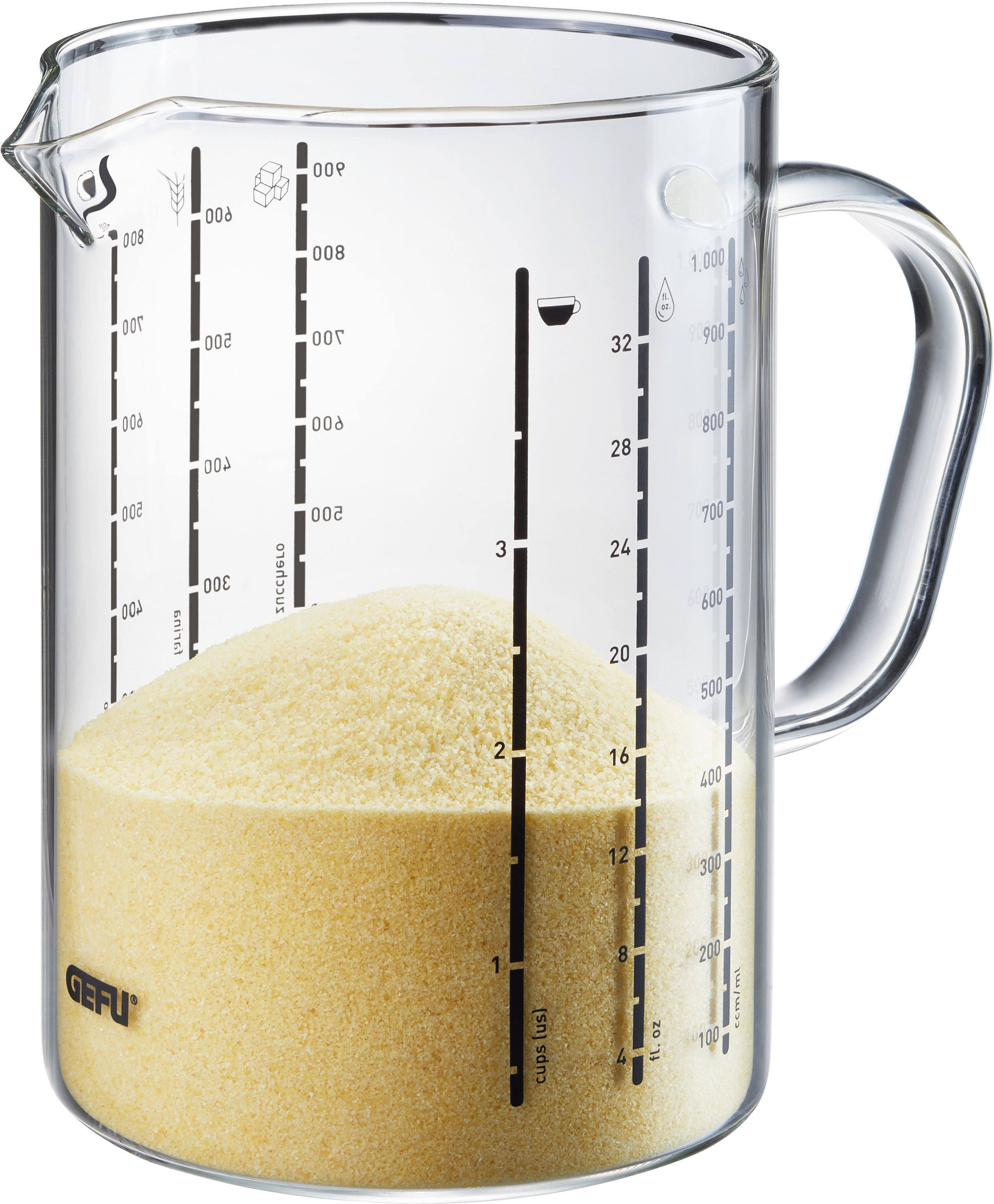 GEFU Messbecher "METI, 1000 ml", Glas, Ausgießnase, 1 Liter