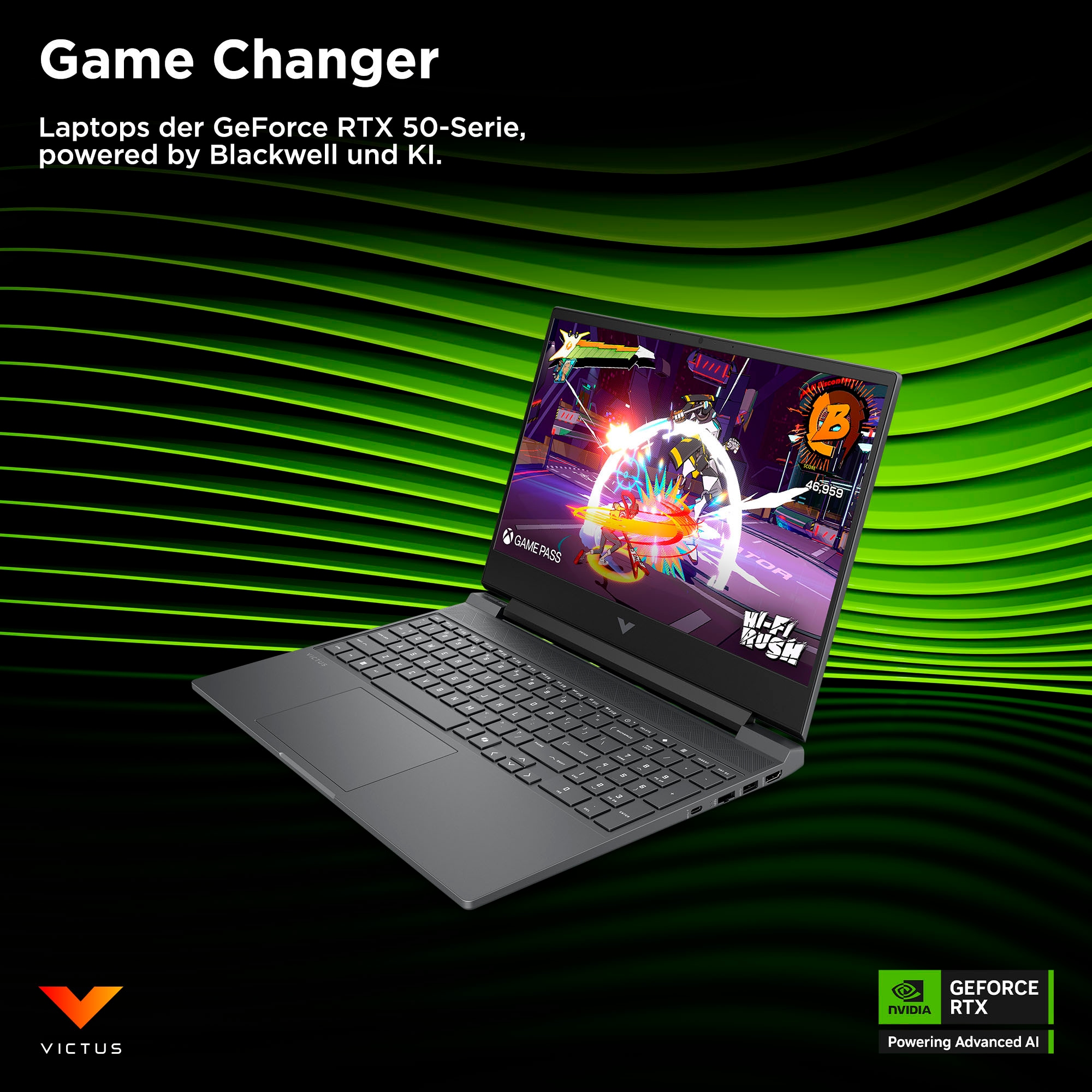 HP Gaming-Notebook »Victus 15-fa2053ng«, 39,6 cm, / 15,6 Zoll, Intel, Core i5, GeForce RTX 5050, 512 GB SSD