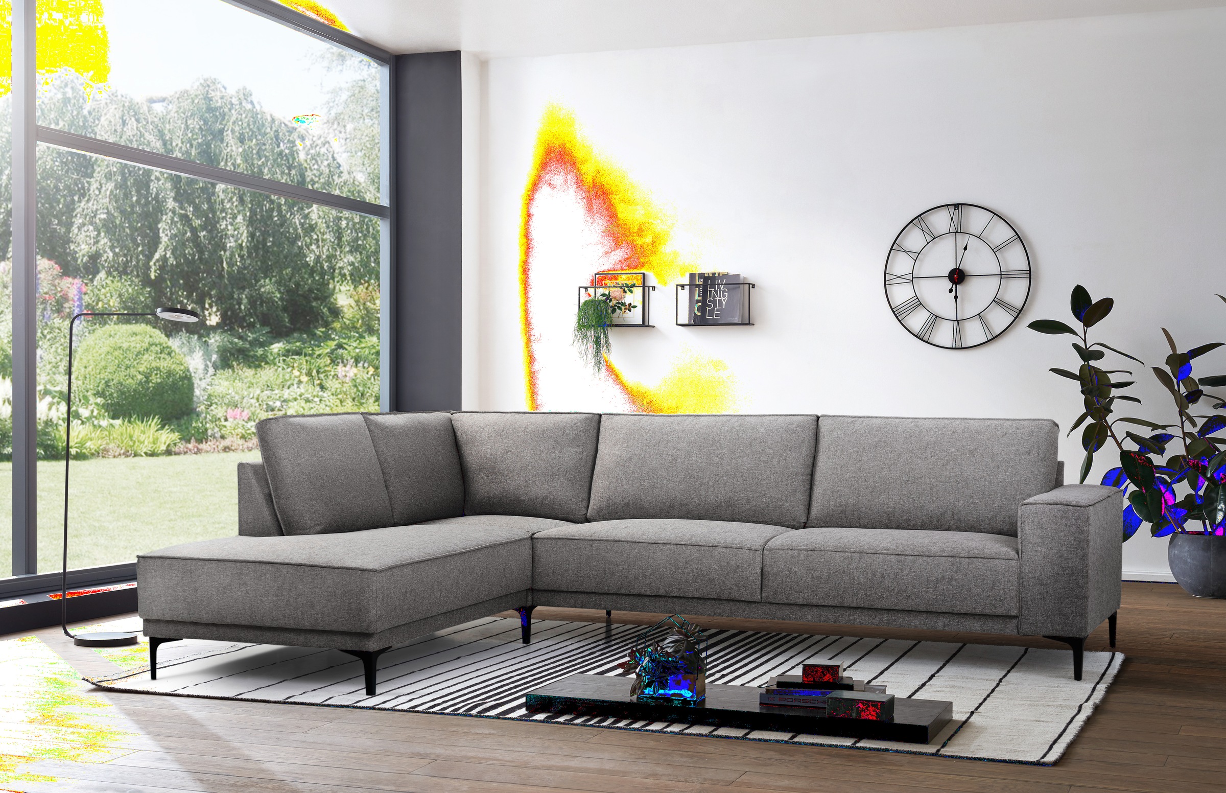 Places of Style Ecksofa Oland, L-Form, inkl. Rückenkissen, hochwertige Verarbeitung
