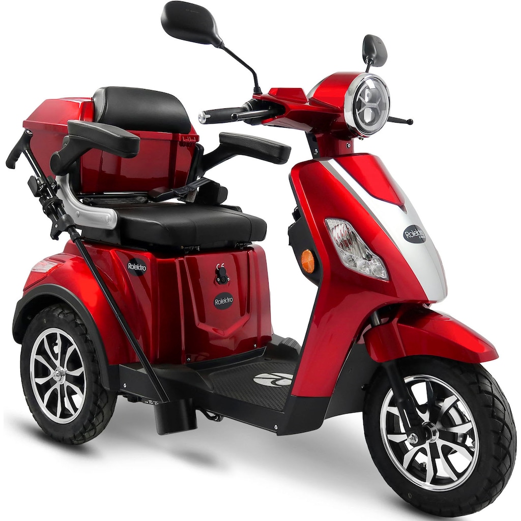 Rolektro Elektromobil »Rolektro E-Trike 15 V.3 Lithium«, 1000 W, 15 km/h, (mit Topcase)