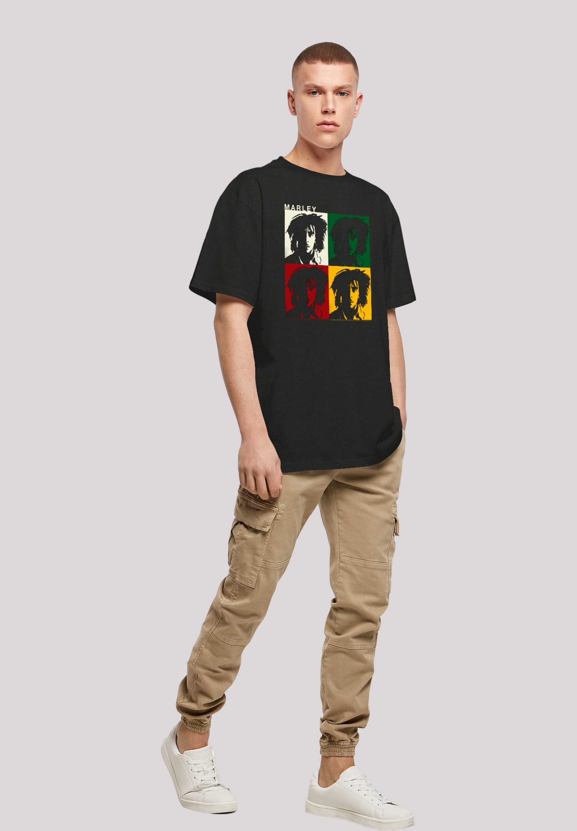 F4NT4STIC T-Shirt »Bob Marley Colour Blocks«, Premium Qualität