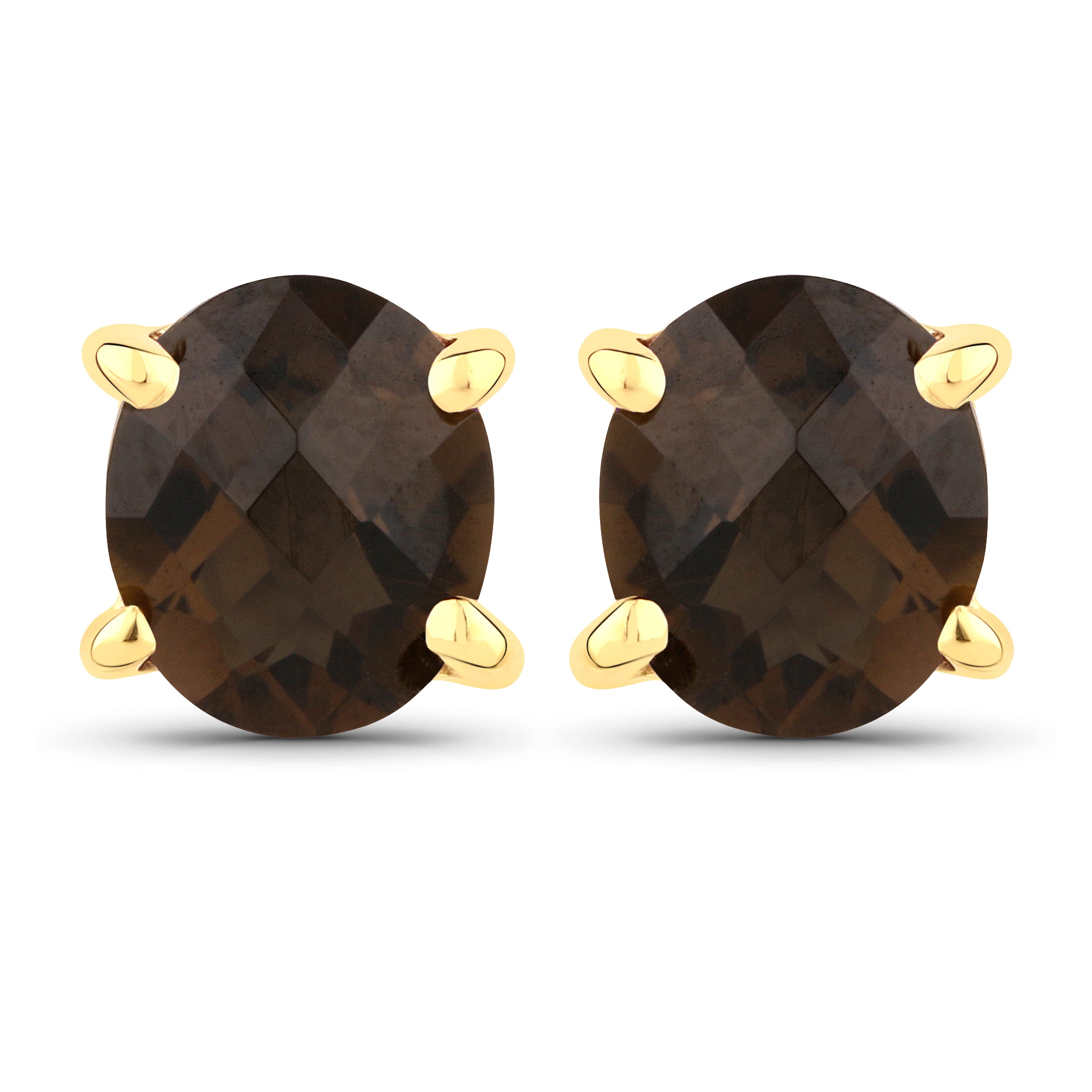 Vira Jewels Paar Ohrstecker »925-Sterling Silber vergoldet Glänzend Rauchquartz«