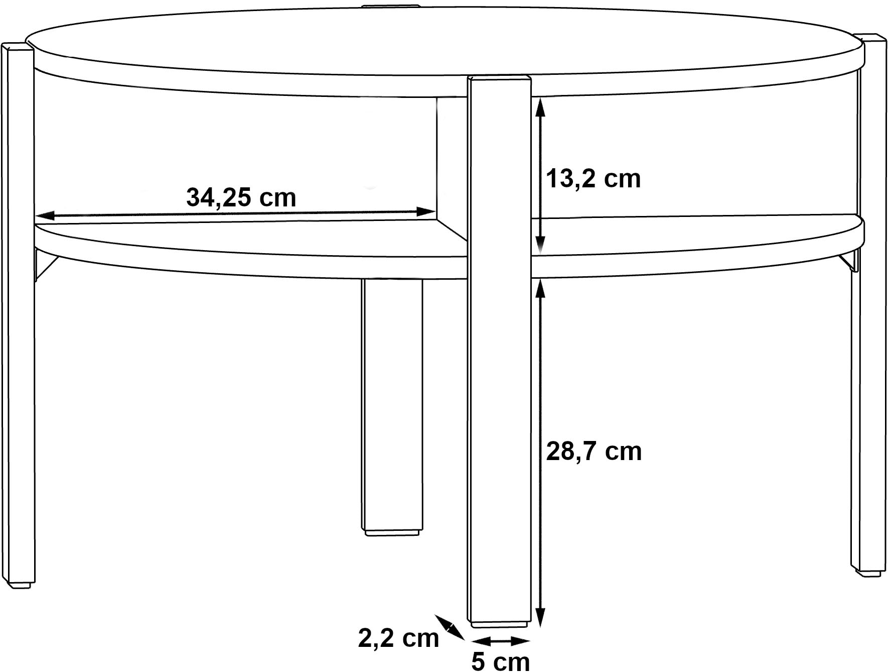 FORTE Beistelltisch »Tobago«, Durchmesser ca. 74,5 cm