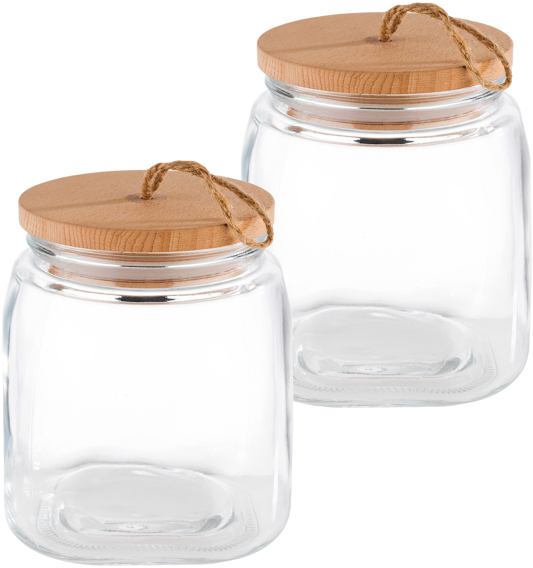 APS Vorratsglas "Woody" 2 Stk. tlg. zum Dekorieren und Aufbewahren, 2 Liter günstig online kaufen
