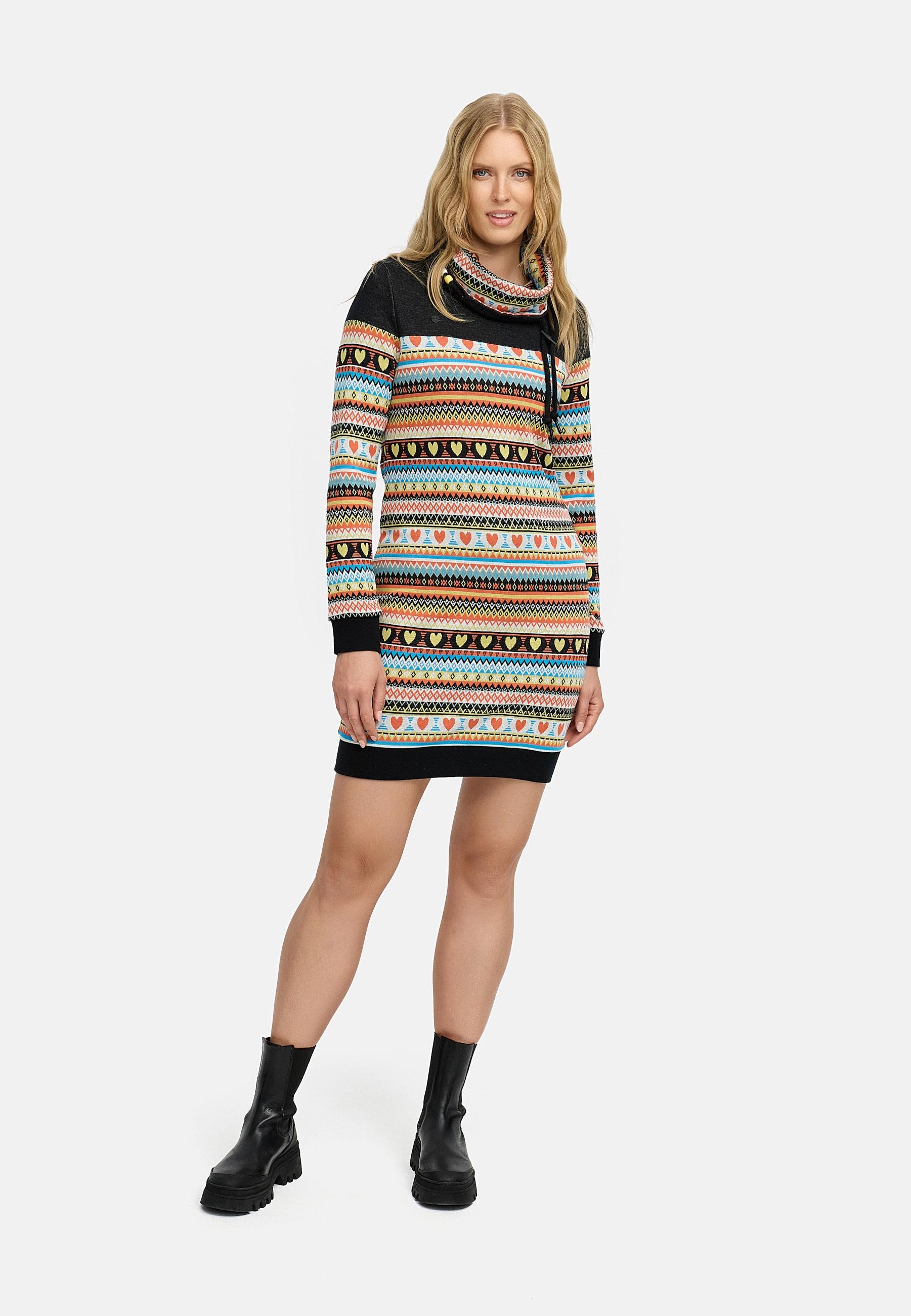 Ragwear Sweatkleid »Chlloe Jacquard YOUMODO«, stylisches Langarmkleid mit verspieltem Print