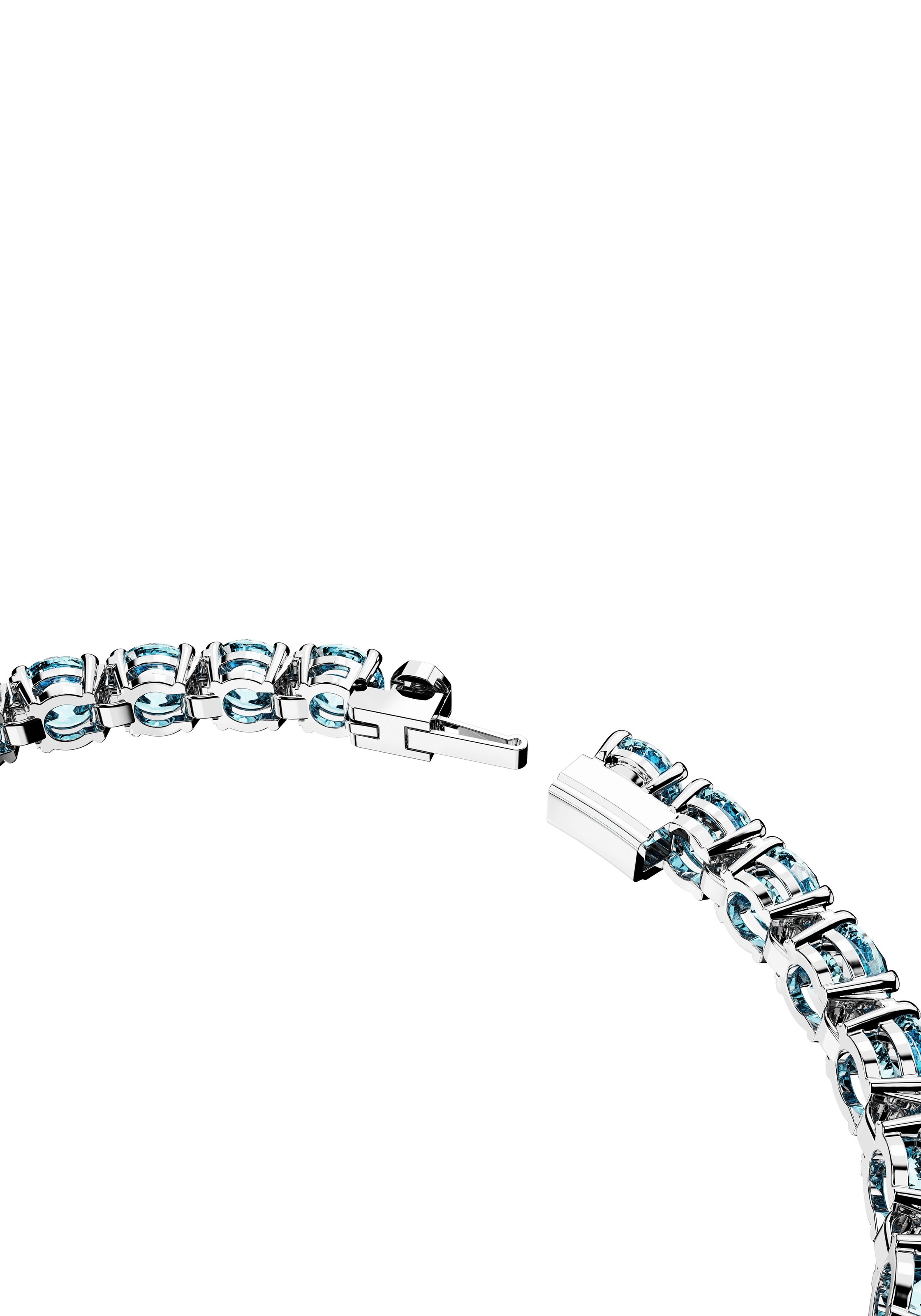 Armkette SWAROVSKI "Schmuck Geschenk Matrix Armband" Gr. M, blau (metallfarben, blau, aquamarine), Armbänder, Damen, M, Metall, Armkette, mit Swarovski Kristall 8