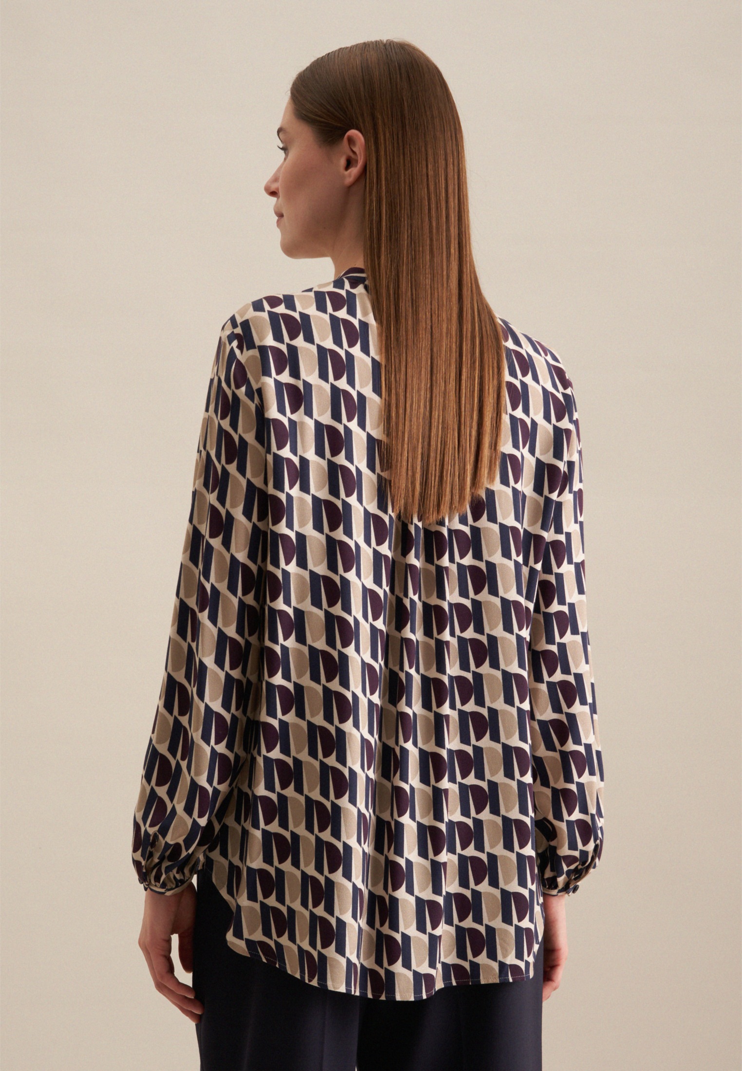 seidensticker Klassische Bluse »Schwarze Rose«, Tunika Druck