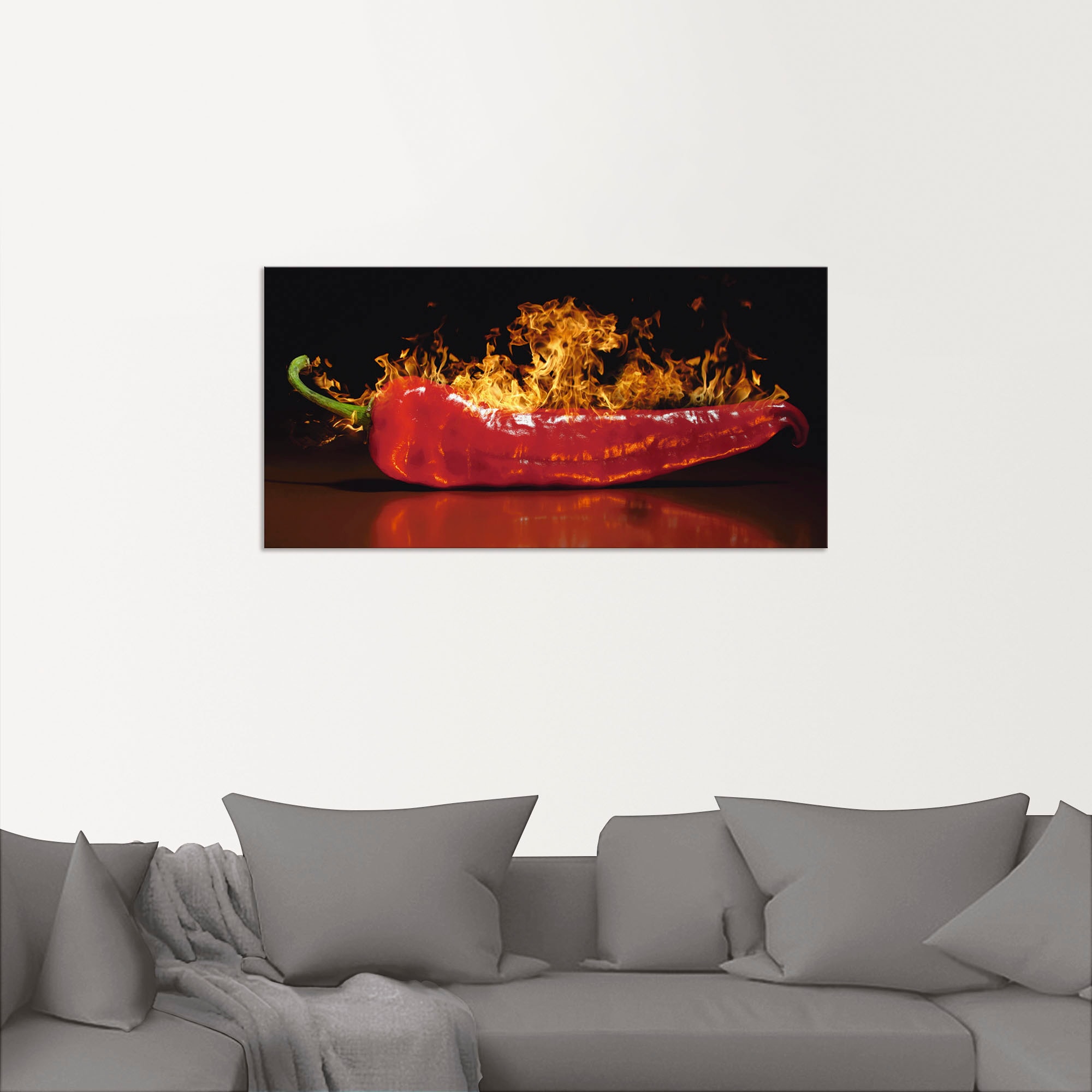 Artland Wandbild »Roter scharfer Chilipfeffer«, Lebensmittel, (1 St.), als Alubild, Outdoorbild, Leinwandbild, Poster, Wandaufkleber