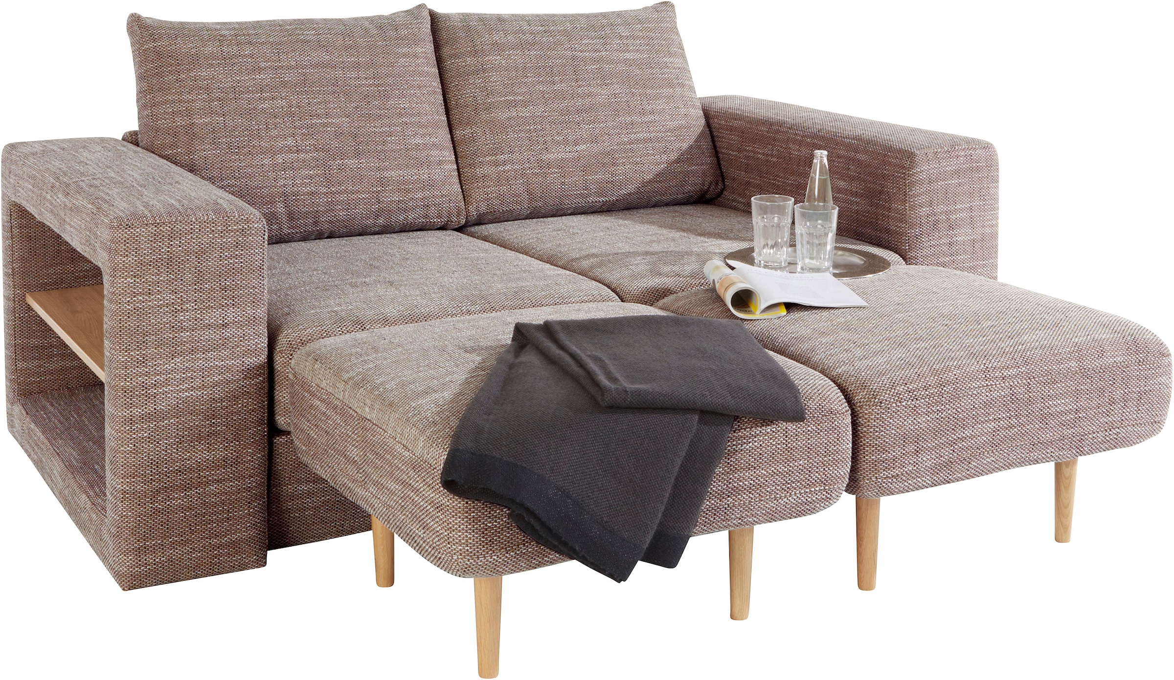 LOOKS by Wolfgang Joop 2,5-Sitzer »Looksvb«, Verwandlungssofa: aus Sofa wird Sofa mit 2 Hockern, mit Regalfunktion