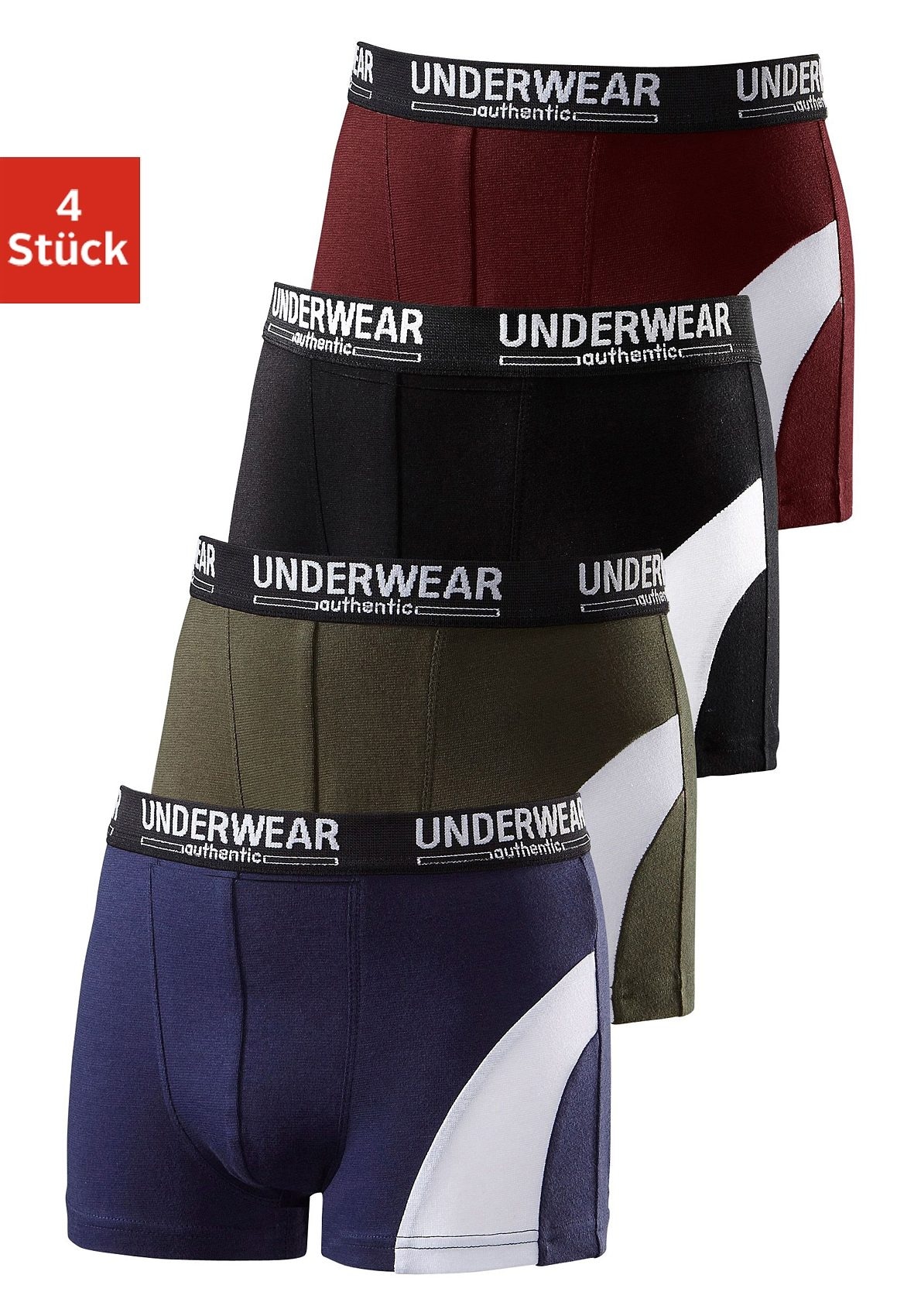 AUTHENTIC LE JOGGER Boxer "Boxershorts für Jungen" Packung, 4 Stk. mit Logobund, Baumwollmischung