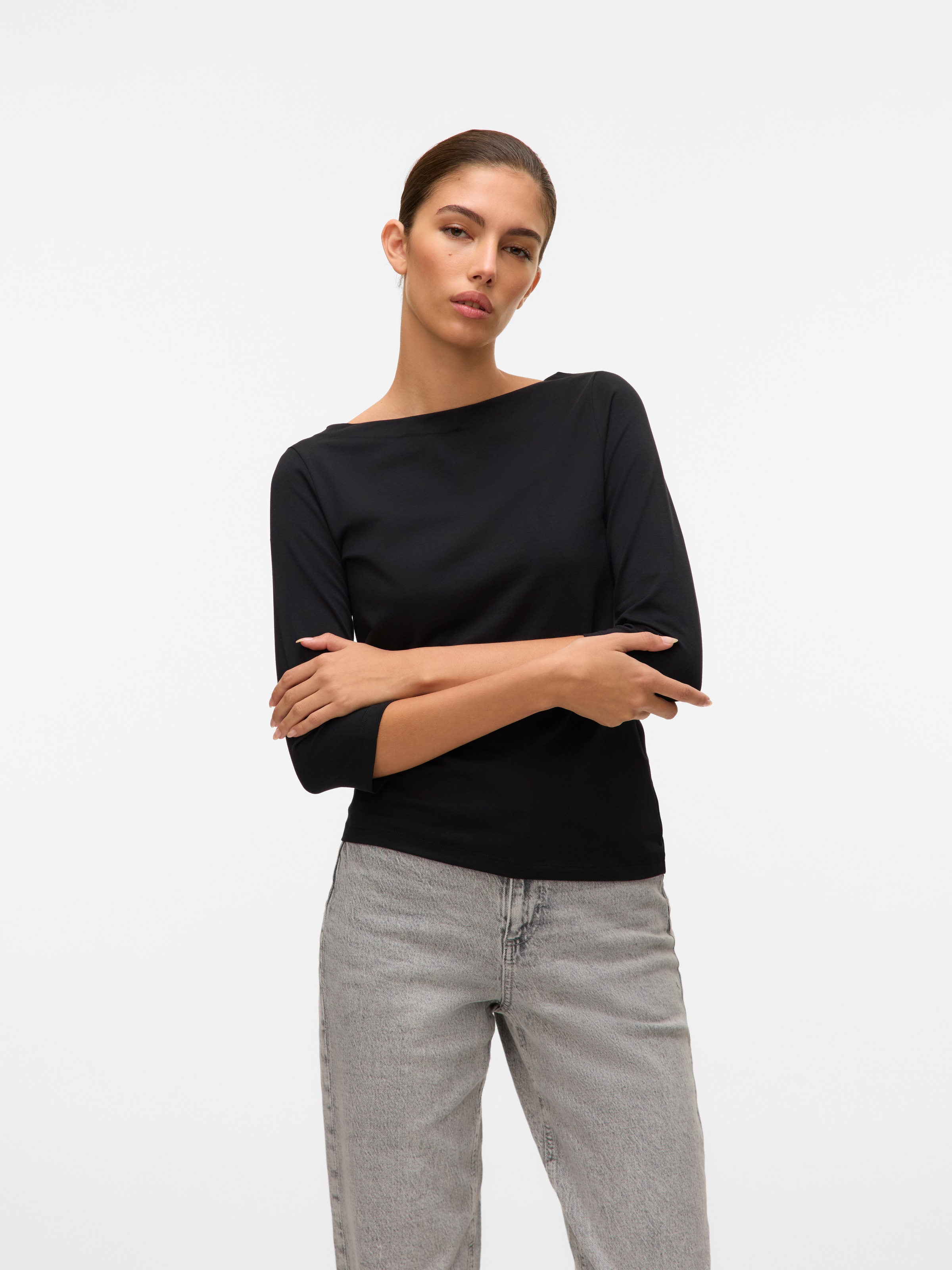 Vero Moda 3/4-Arm-Shirt "VMPANDA MODAL 3/4 TOP JRS NOOS" Baumwollmischung, günstig online kaufen
