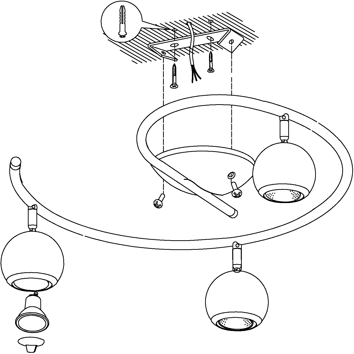 EGLO LED Deckenspots »BIMEDA«, 3 flammig-flammig, LED Deckenleuchte, LED Deckenlampe