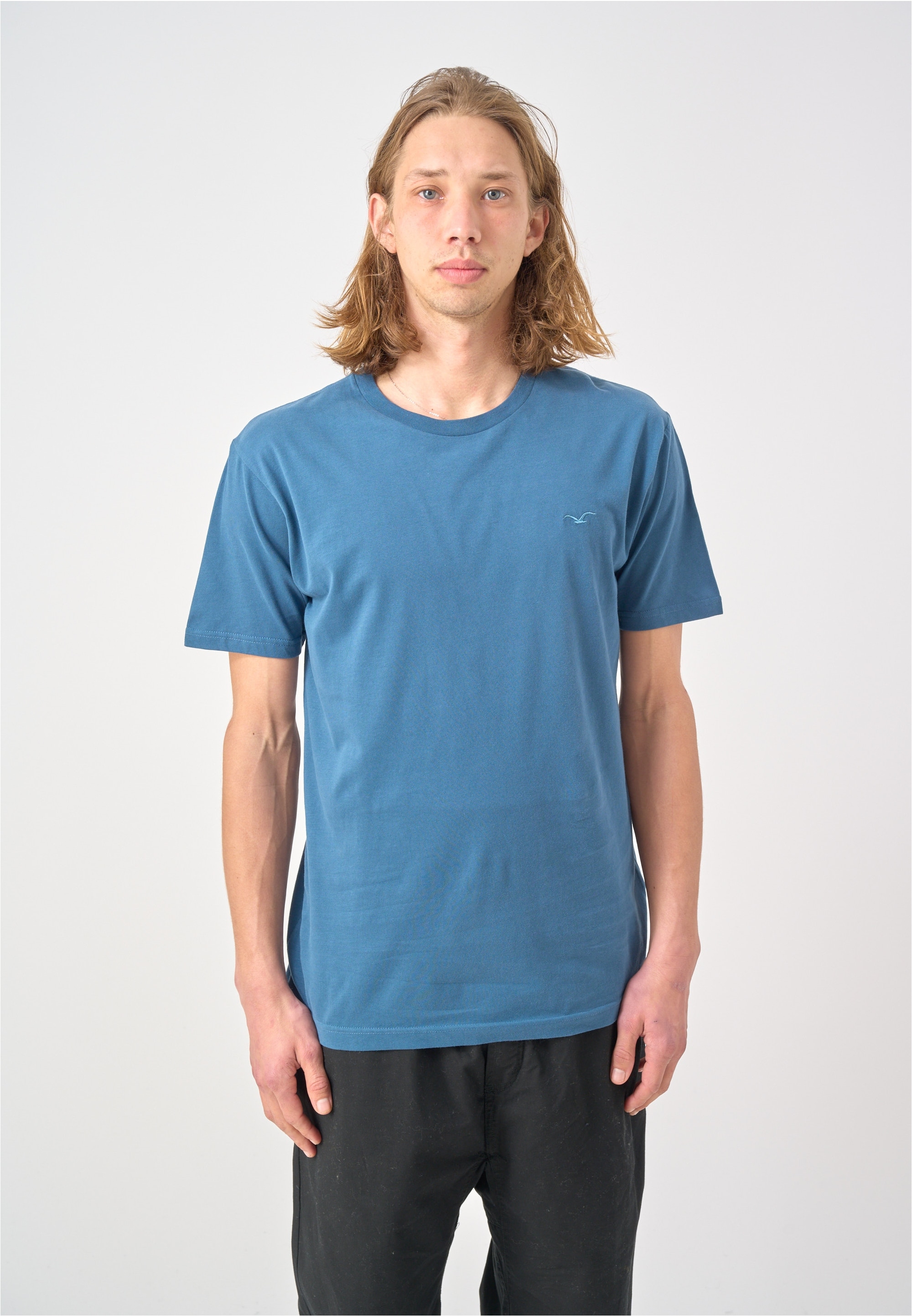 Cleptomanicx T-Shirt "Ligull Regular" mit kleiner Logo-Stickerei