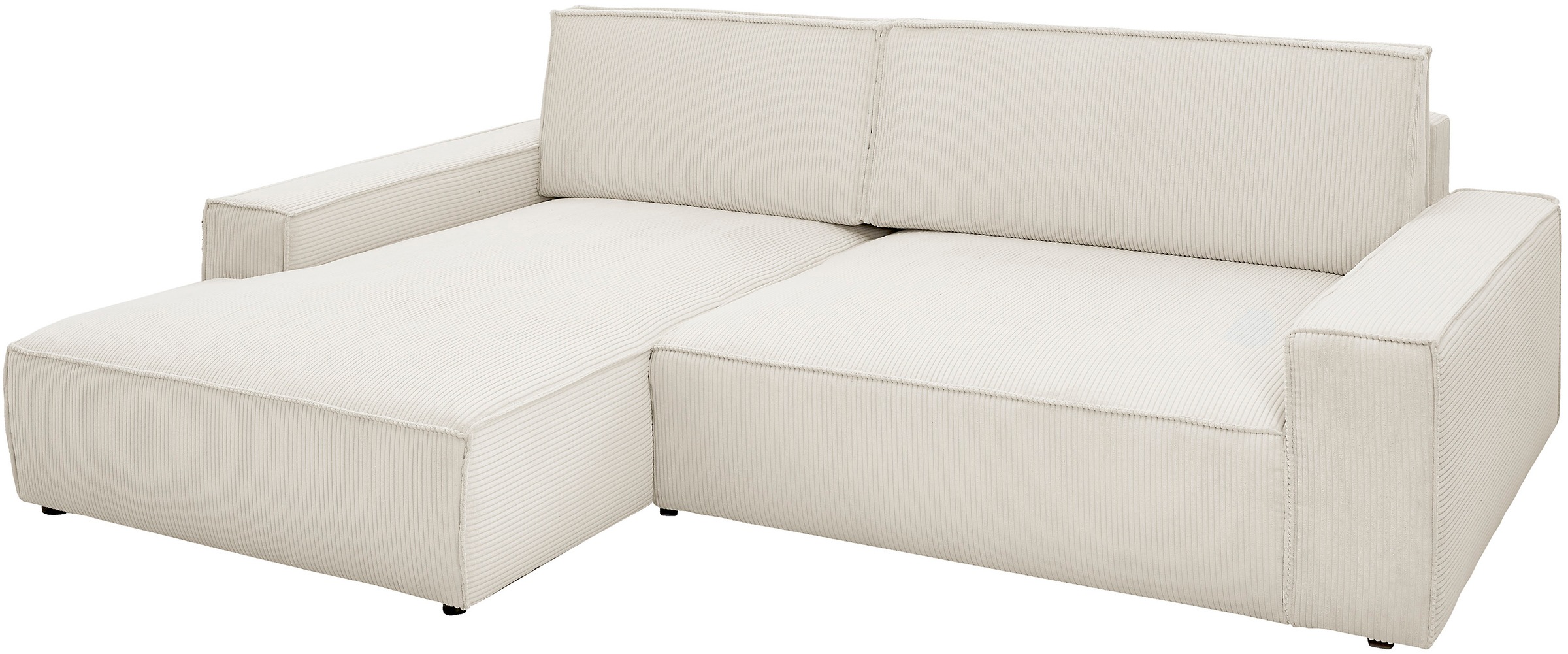 Home affaire Ecksofa »NEU: SHERWOODL XXL 284, Big-Sofa L-Form, tiefe Sitzfläche 95 cm, Cord,«, Leinenoptik, Recamiere rechts/links, auch als Schlafsofa stellbar