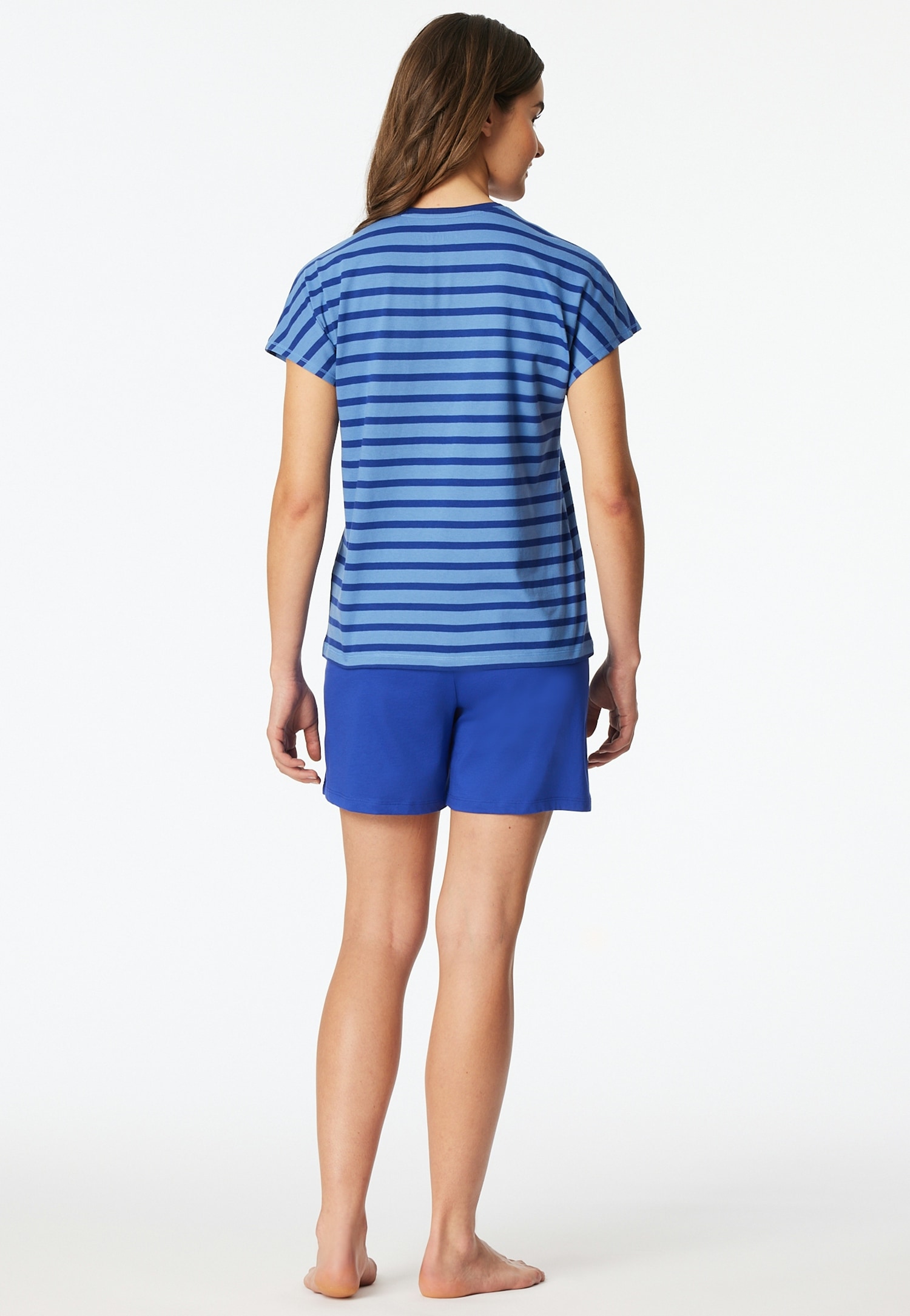 Schiesser Shorty »Casual Essentials« 2 mit unifarbenem Shirt und gestreifter Hose