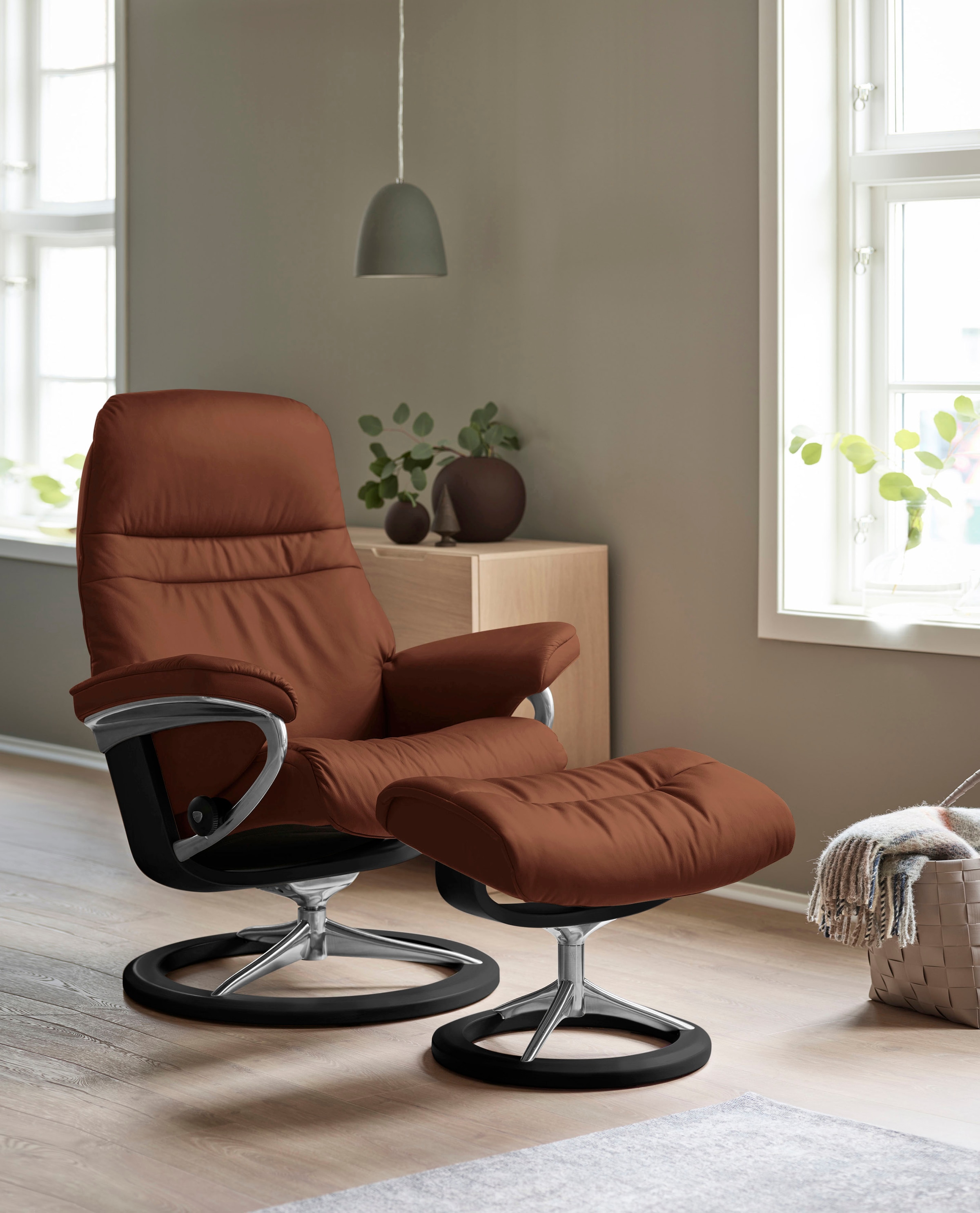 Stressless "Sunrise" mit Signature Base, Größe M, Gestell Schwarz, in 2 Led günstig online kaufen