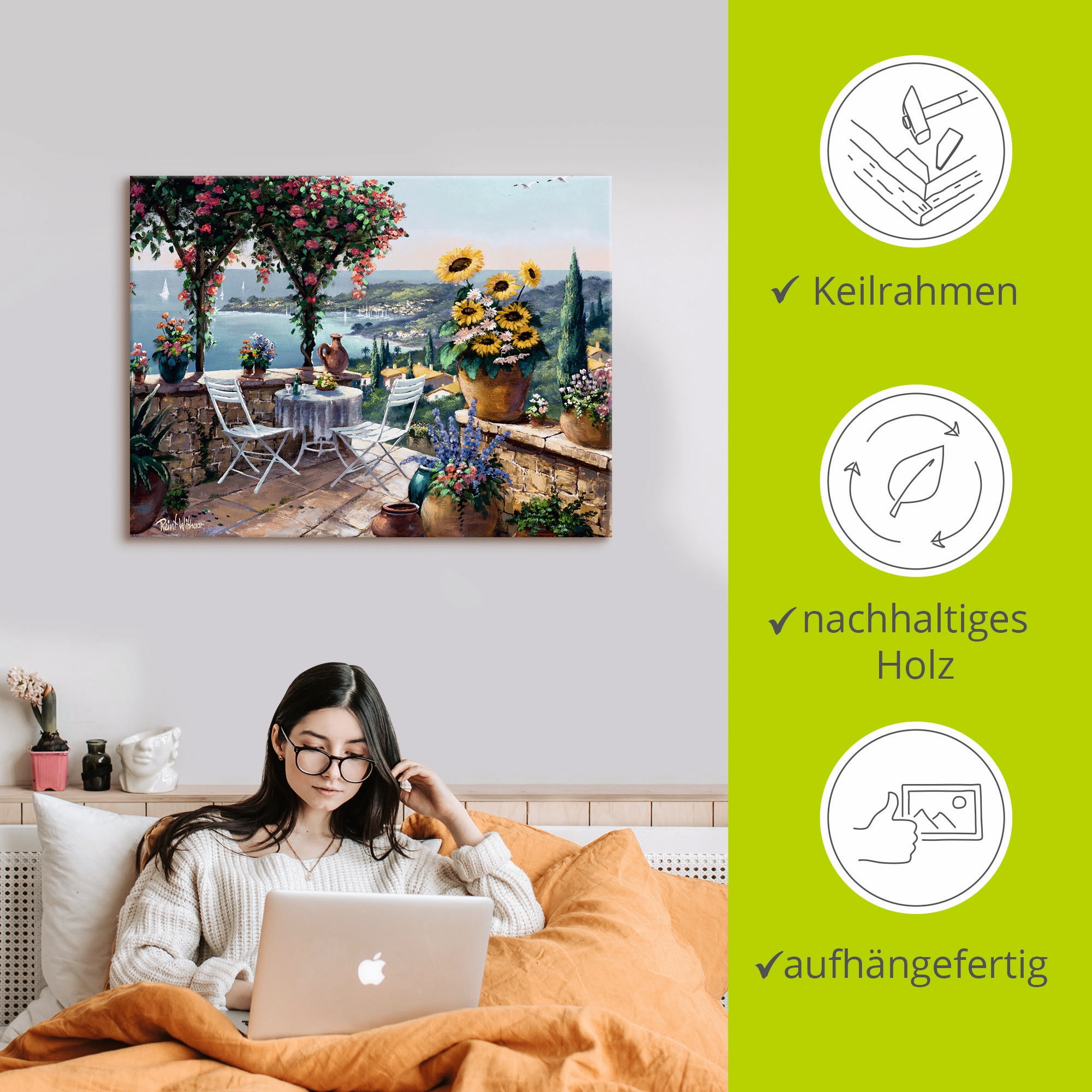 Artland Wandbild »Momente der Meditation«, Garten, (1 St.), als Leinwandbild, Poster, Wandaufkleber in verschied. Größen