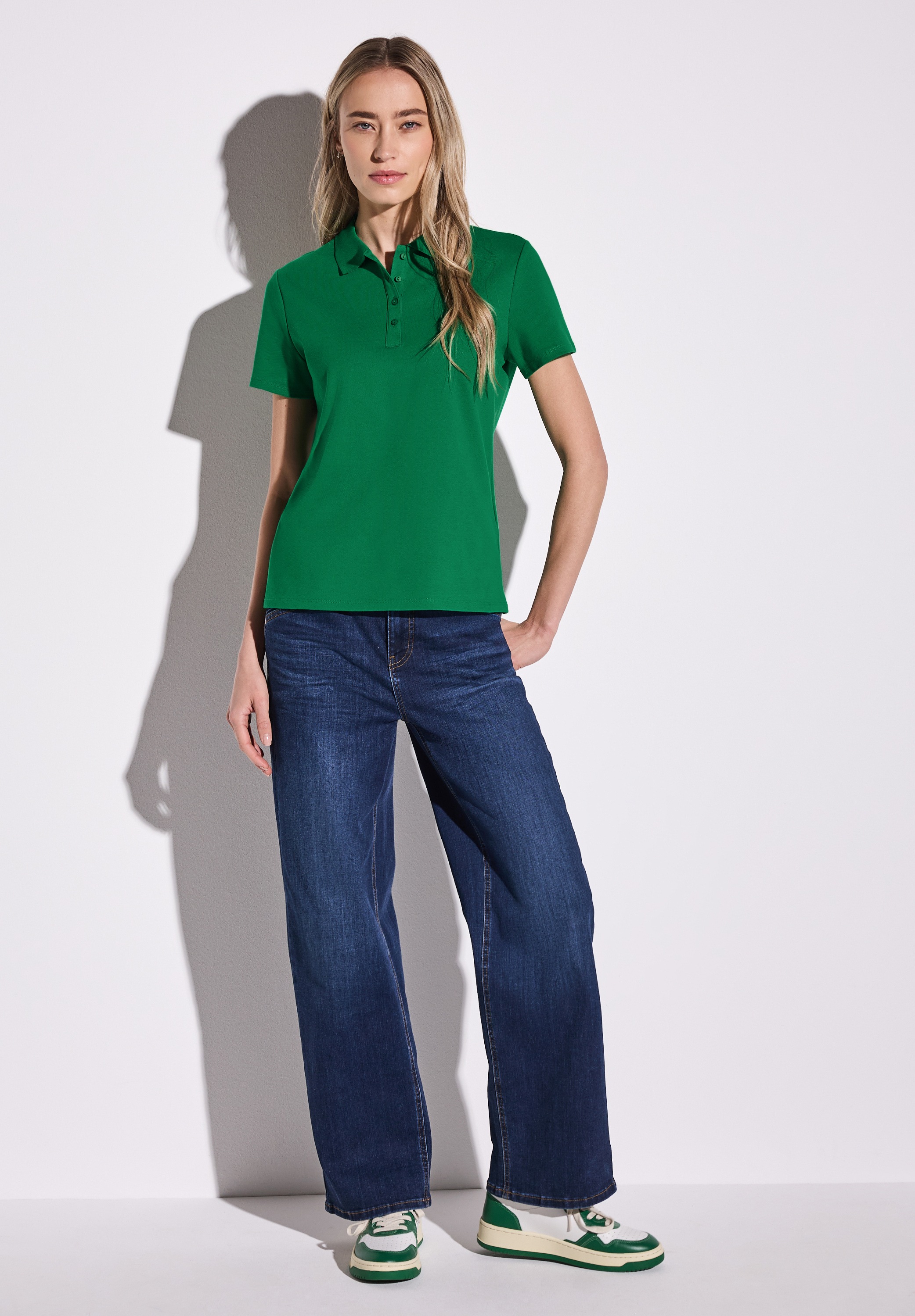 STREET ONE Poloshirt, aus Baumwolle mit Stretchante