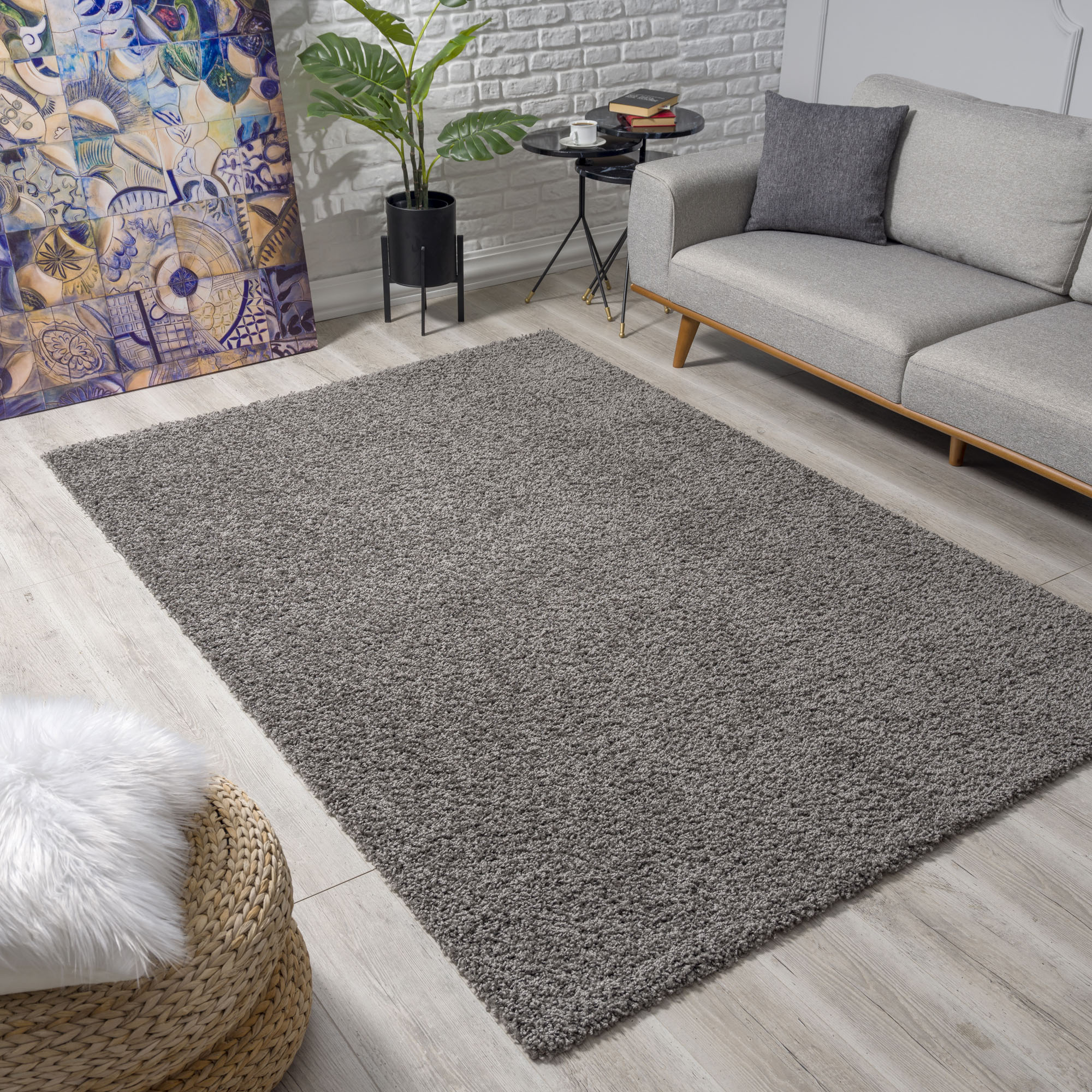 Sanat Hochflor-Teppich "LOCA, auch als Läufer und in Rund" rechteckig 30 mm Höhe Wohnzimmer, Langflor, Shaggy, Schlafzimmer