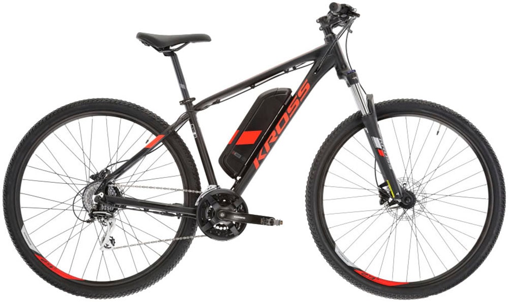 Kross E-Bike »E-MTB Hexagon Boost 1.0 522 29 Zoll schwarz«, 24 Gang, Shimano, ACERA M3020, Heckmotor 250 W