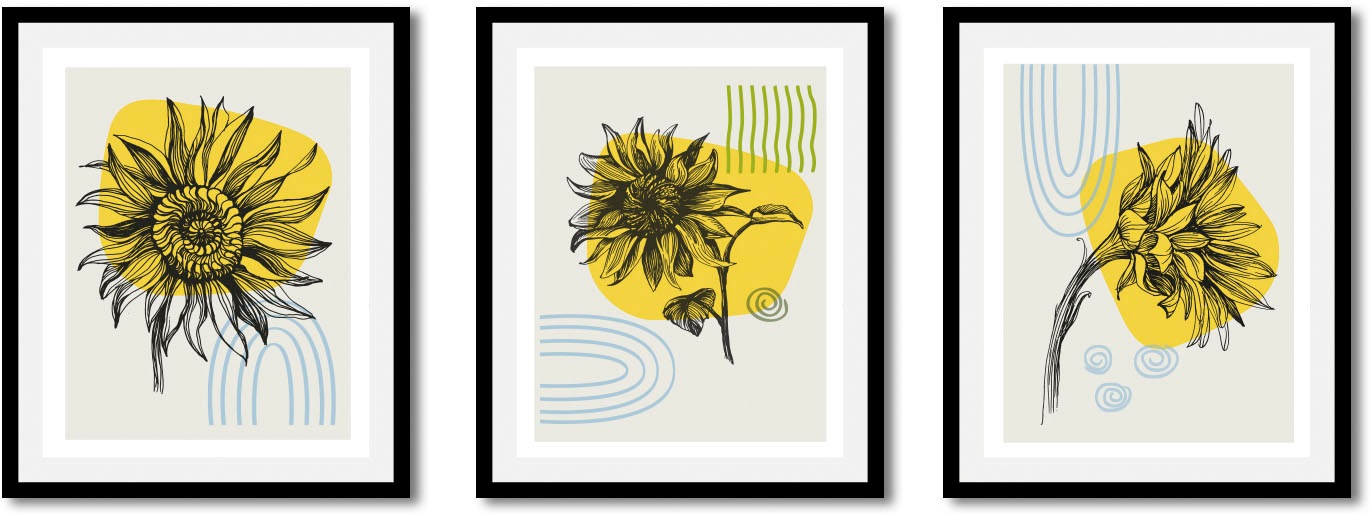 queence Bild "Set Sunflower", (1 St.), gerahmt günstig online kaufen