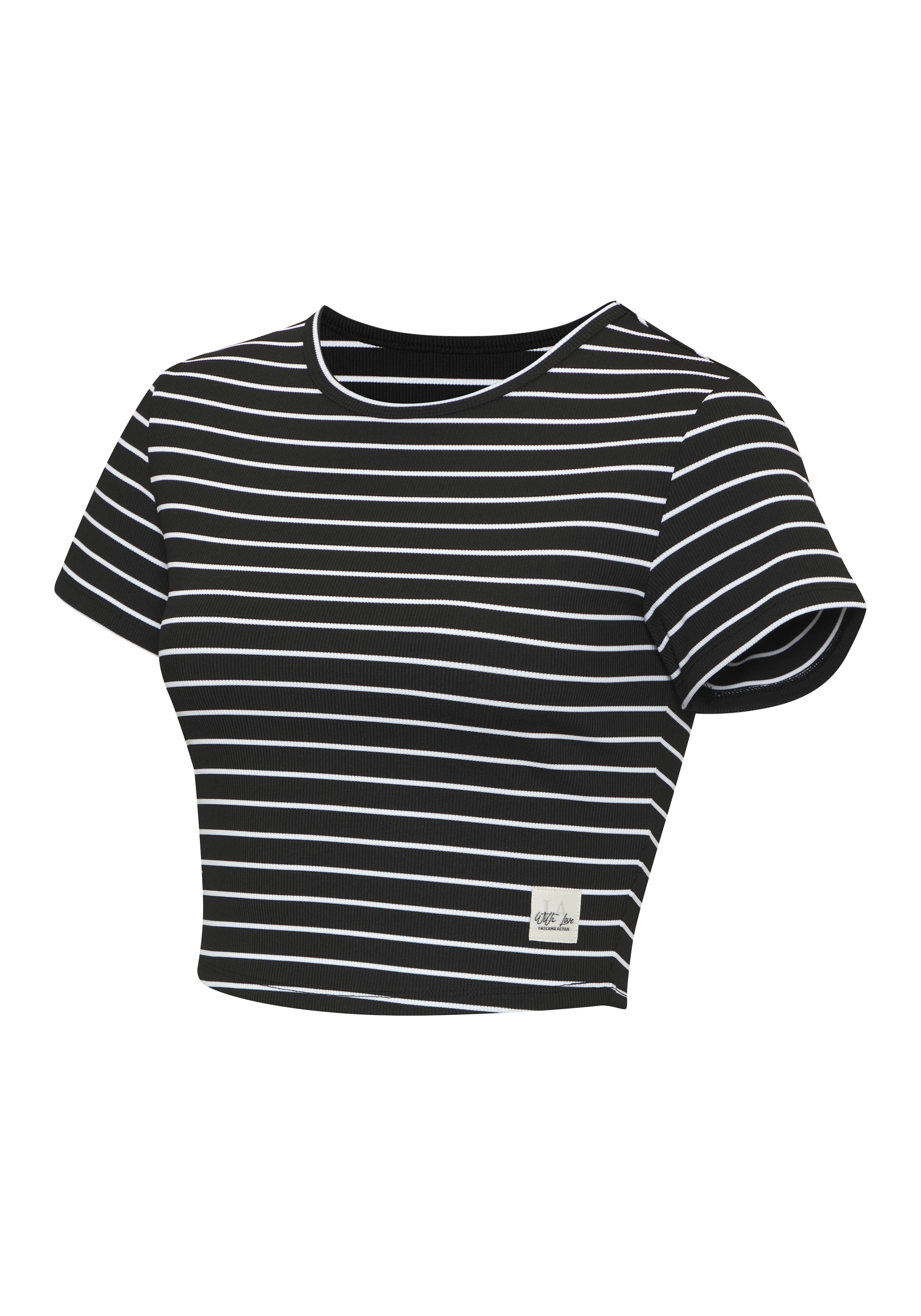 LASCANA ACTIVE T-Shirt aus Rippmaterial, gestreift