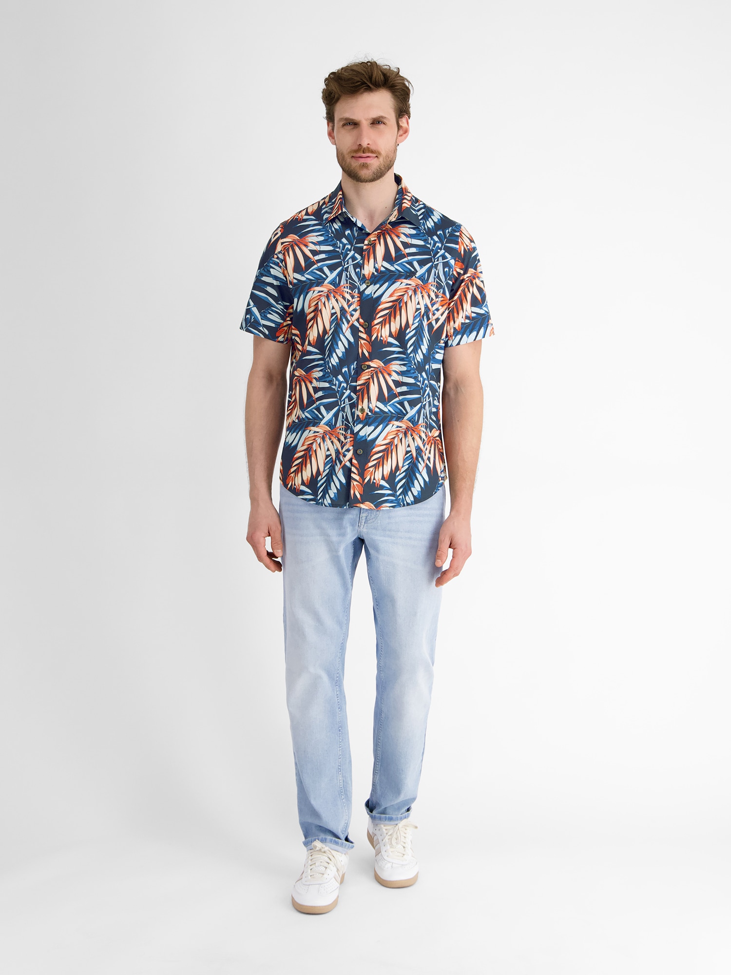 LERROS Kurzarmhemd »LERROS Hawaiihemd, floral gemustert«