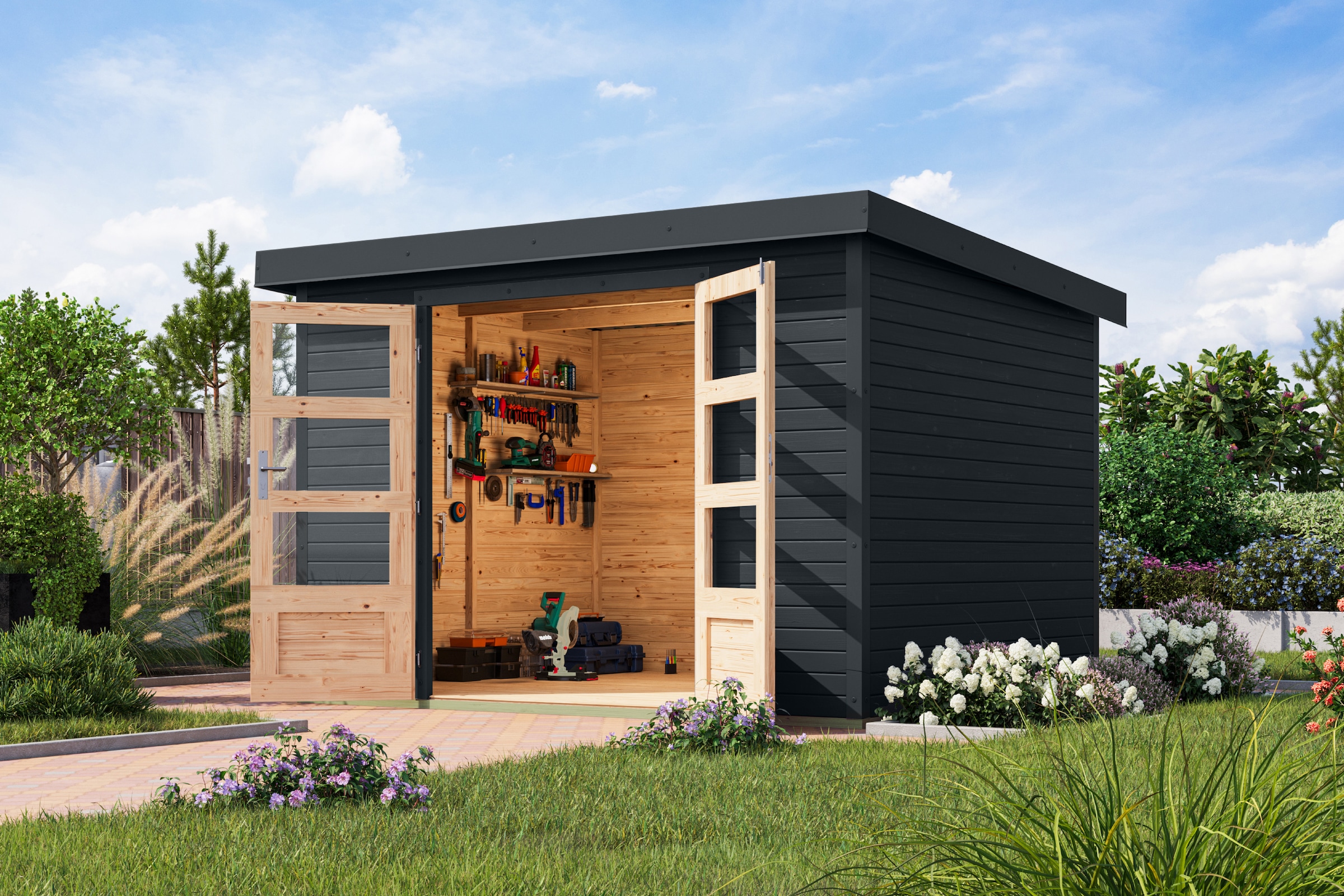 Karibu Gartenhaus "Jupiterino 5, in verschiedenen Farben"