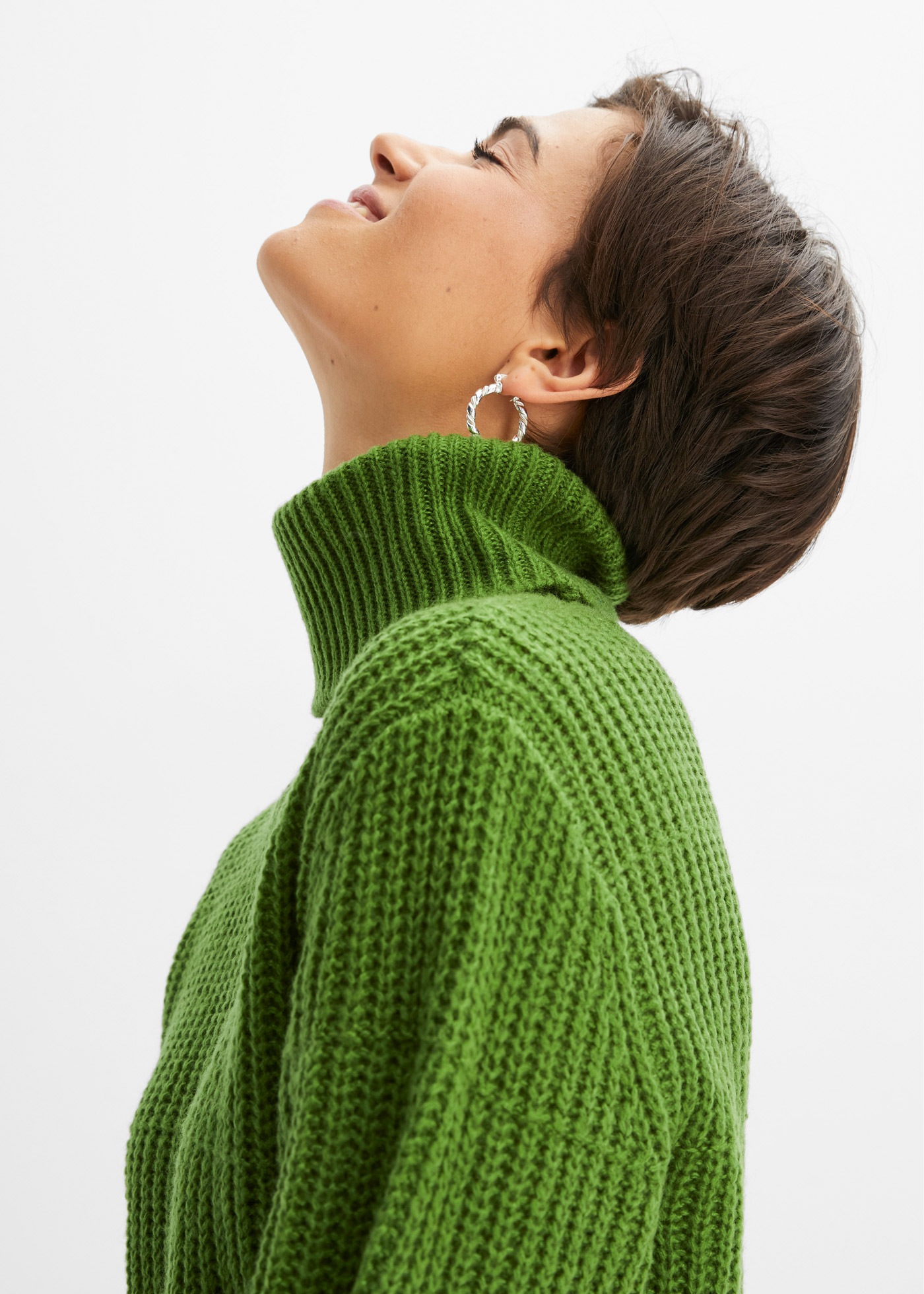 Rollkragenpullover BONPRIX, Damen, Gr. 36/38 (S), grün (forstgrün), Obermaterial: 100% Polyacryl, lässig geschnitten, Pullover Rollkragenpullover, aus Polyacryl, mit Rollkragen, für kühle Tage, lässige Passform 2