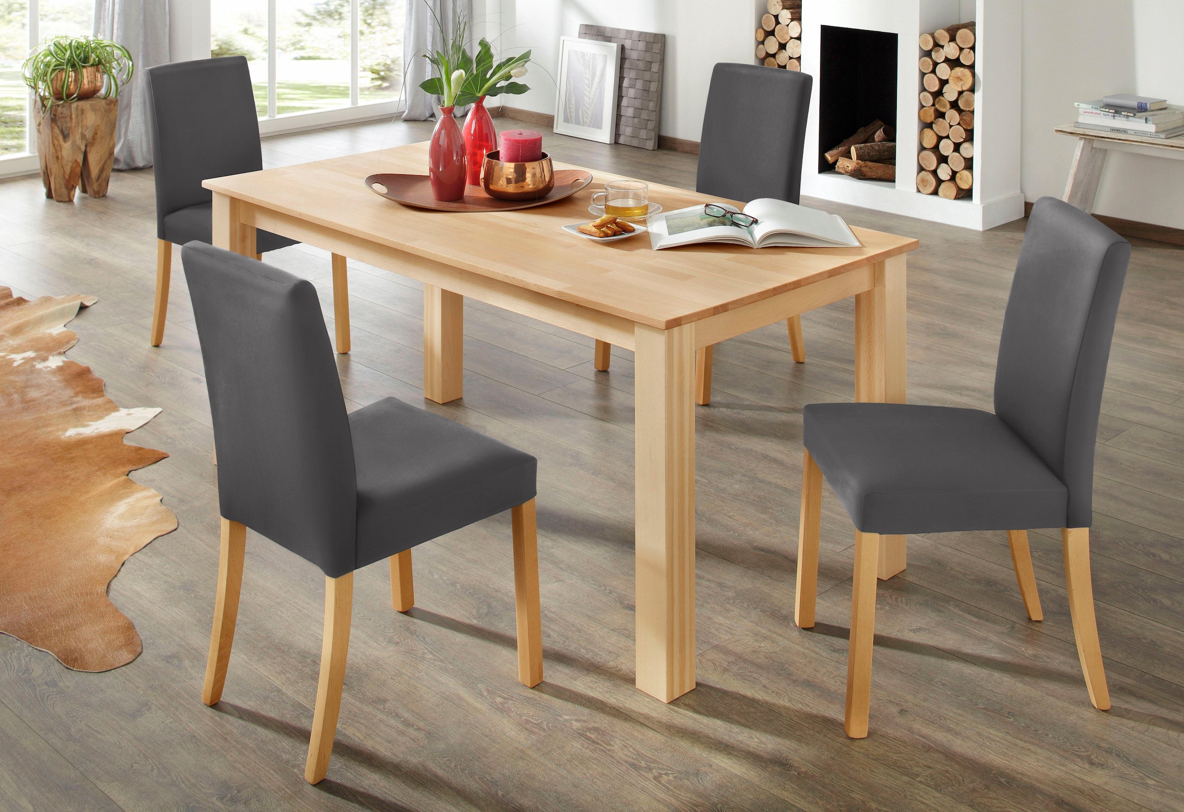 Home affaire Essgruppe Set, 5 Stk. tlg. Tischgruppe im Landhaus Stil, 1 Tis günstig online kaufen