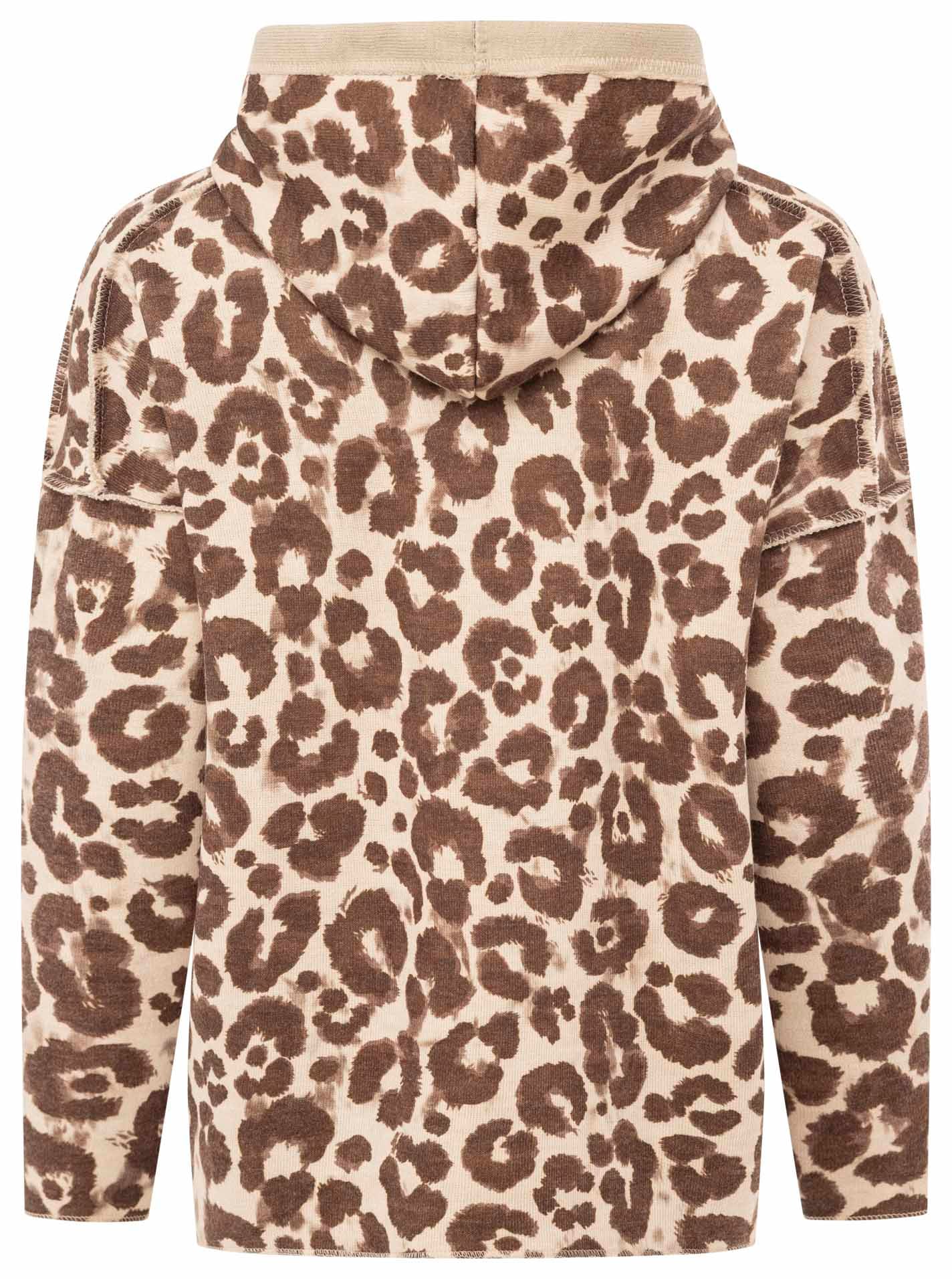 Zwillingsherz Hoodie »"Leo"«, Kapuze, Animal-Muster, 3/4-Arm, Kordel, modisch
