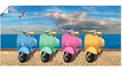 Wandbild »Vespa-Roller in bunten Farben«, Motorräder & Roller, (1 St.), als...