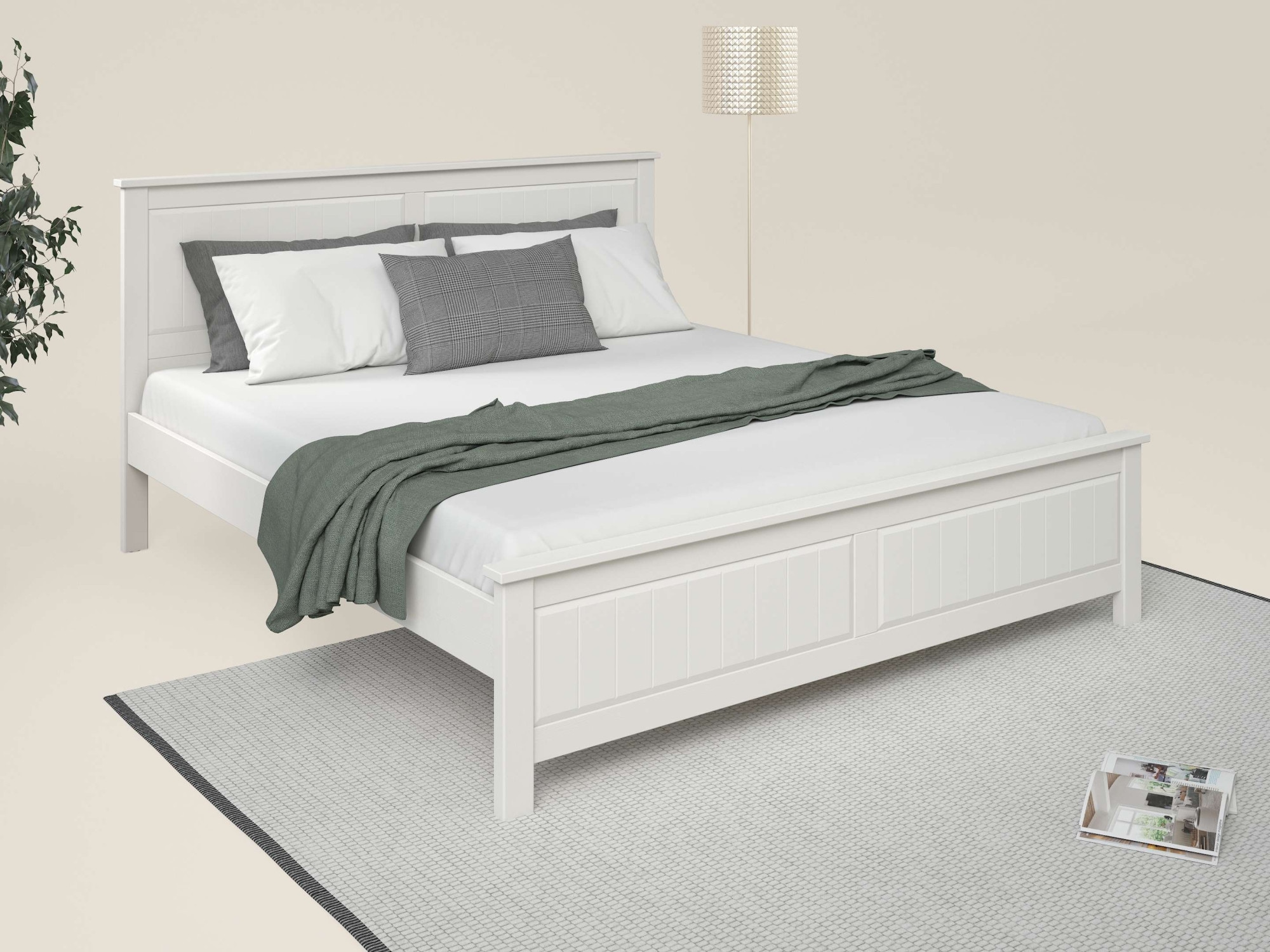 OTTO home Massivholzbett "Northwood, Landhausstil, mit Lamellen und Kassett günstig online kaufen