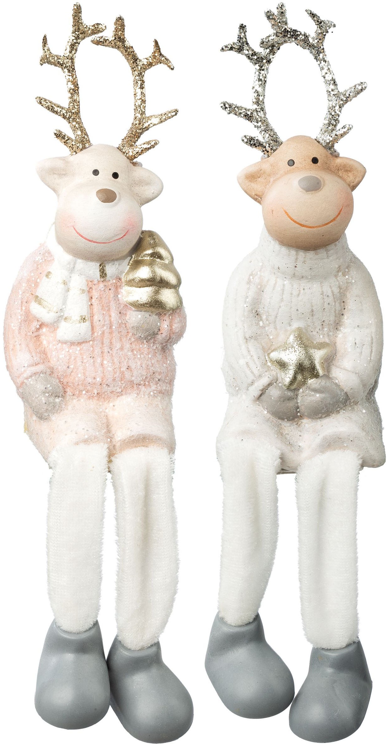 Creativ home Kantenhocker "Hirsch" mit dezentem Glitzer-Finish günstig online kaufen