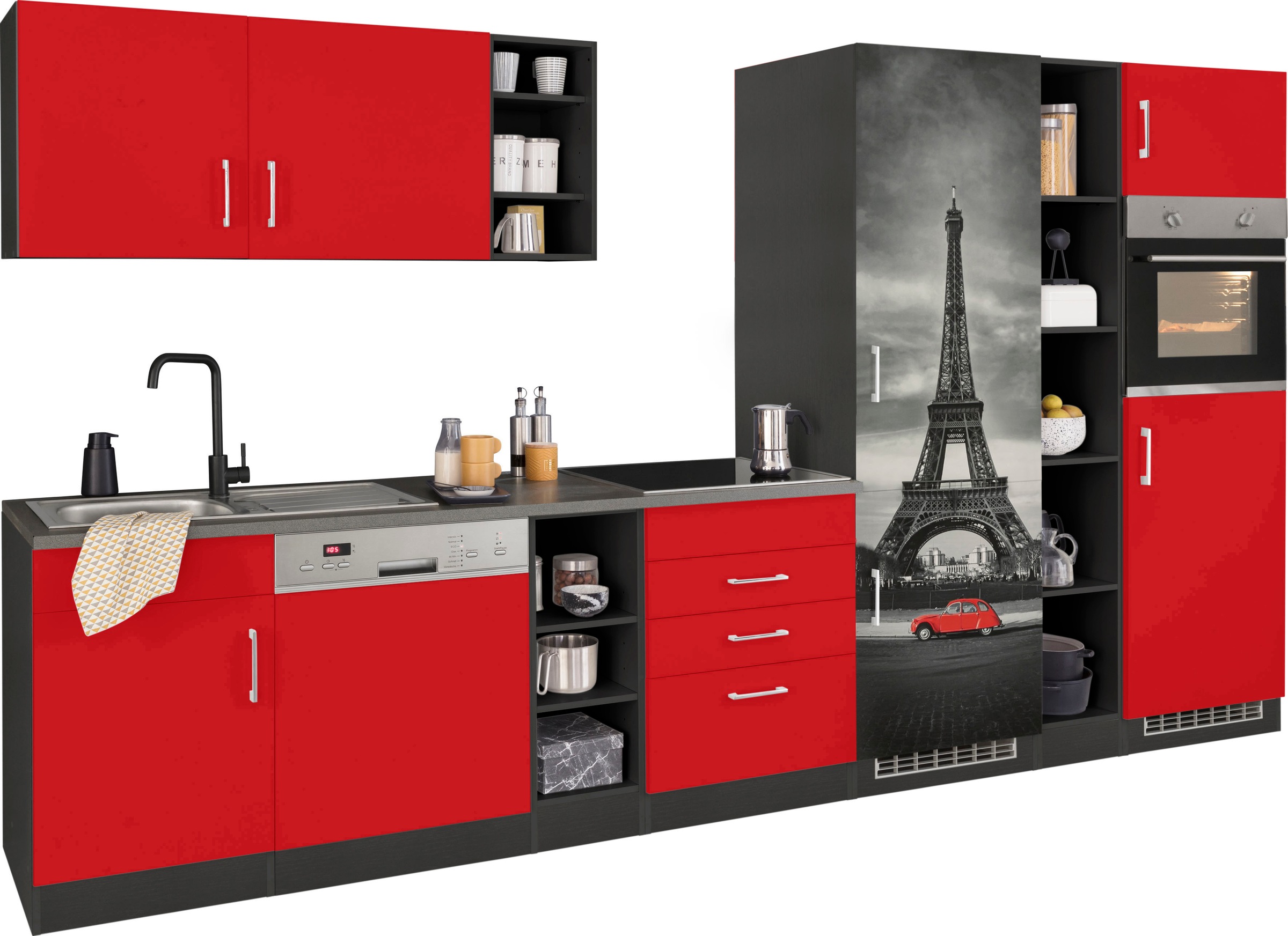 KOCHSTATION Küchenzeile »KS-Paris«, ohne E-Geräte, Breite 350 cm