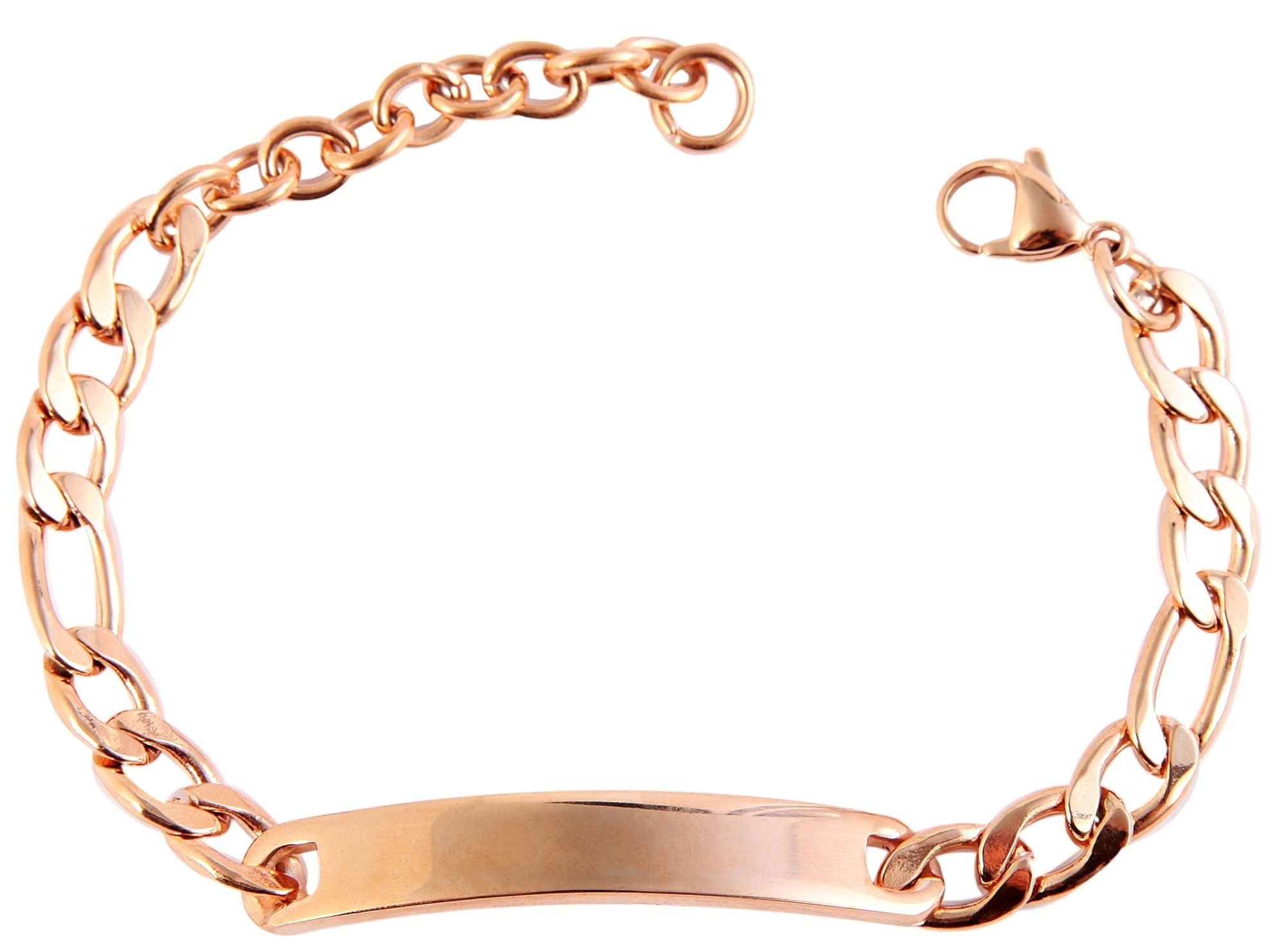 Adelia's Unisex Figaro Chain Bracelet Rose Gold 16cm 2