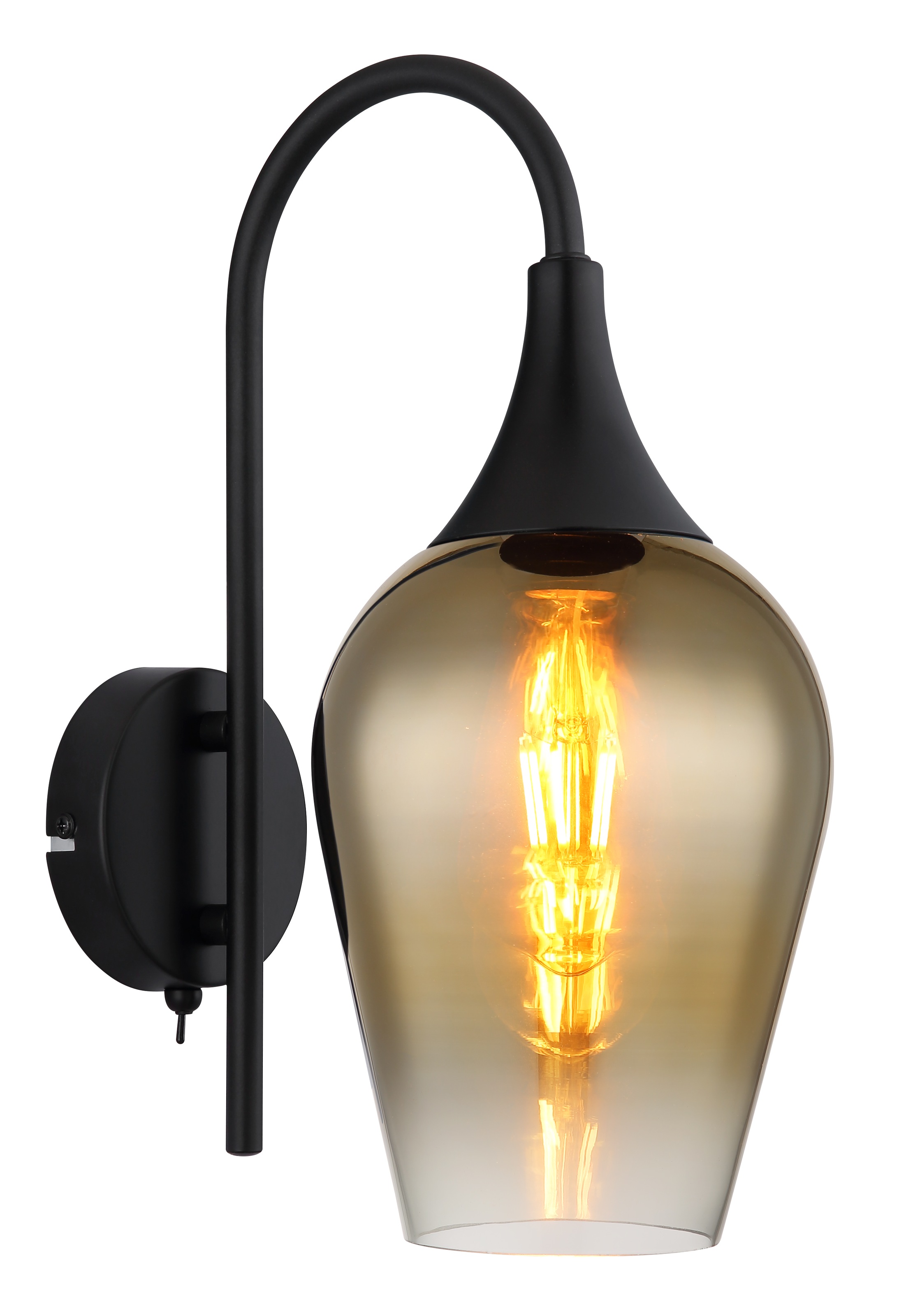 GLOBO LIGHTING Wandleuchte »LAVUS«, Leuchtmittel E27 | ohne Leuchtmittel, Tischlampe/Glas goldfarben/Schlafzimmer/Wohnzimmer/Flur