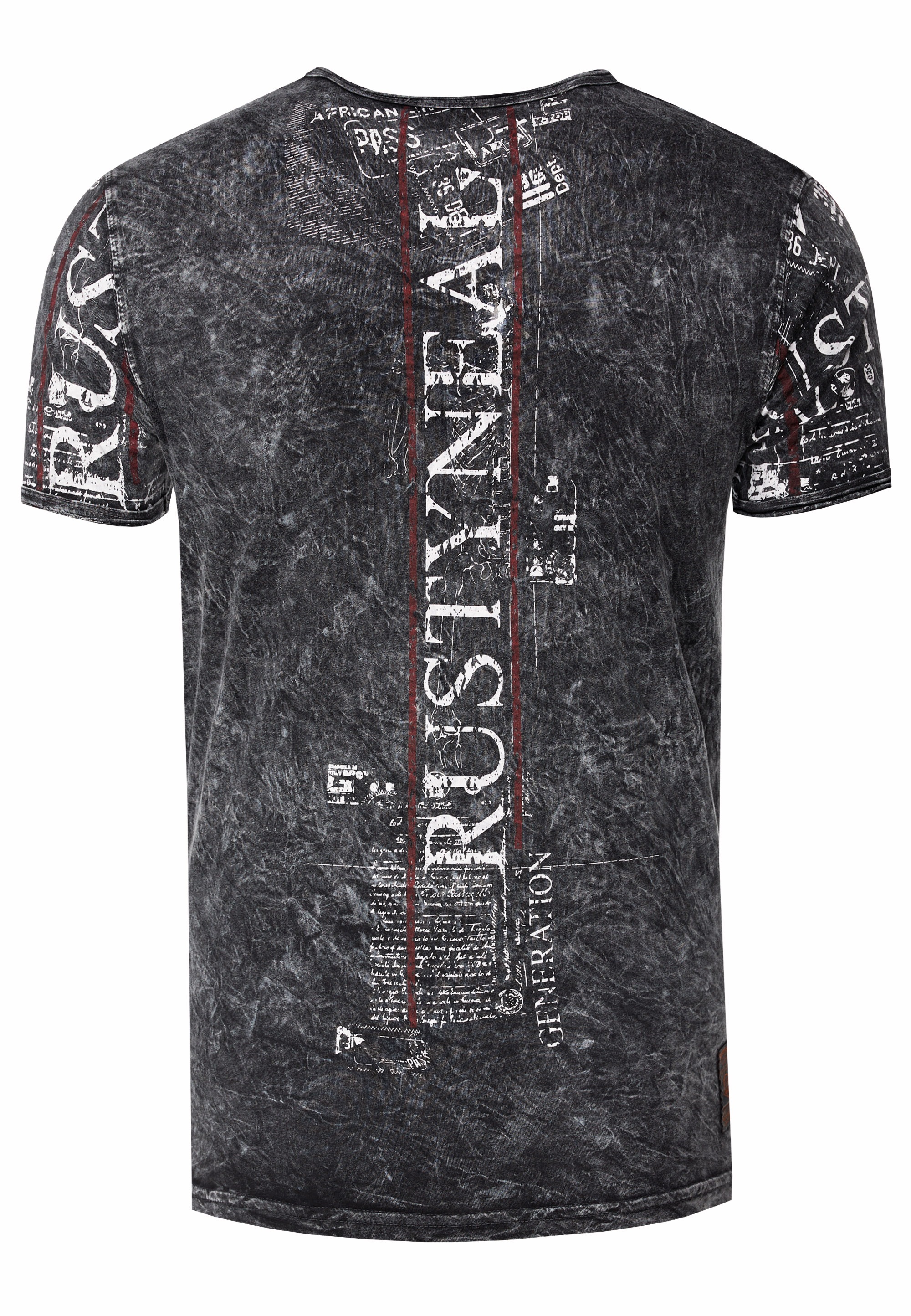 Rusty Neal T-Shirt, im Used-Look mit Allover-Print