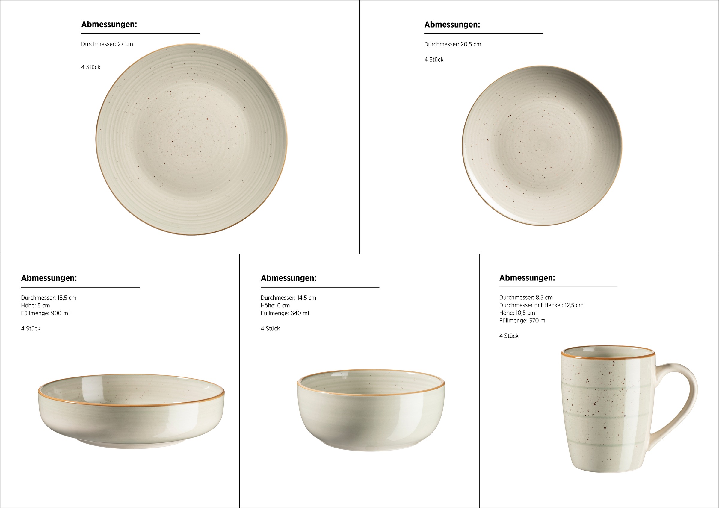 MÄSER Kombiservice »VALMERA, Geschirr Set, Steinzeug«