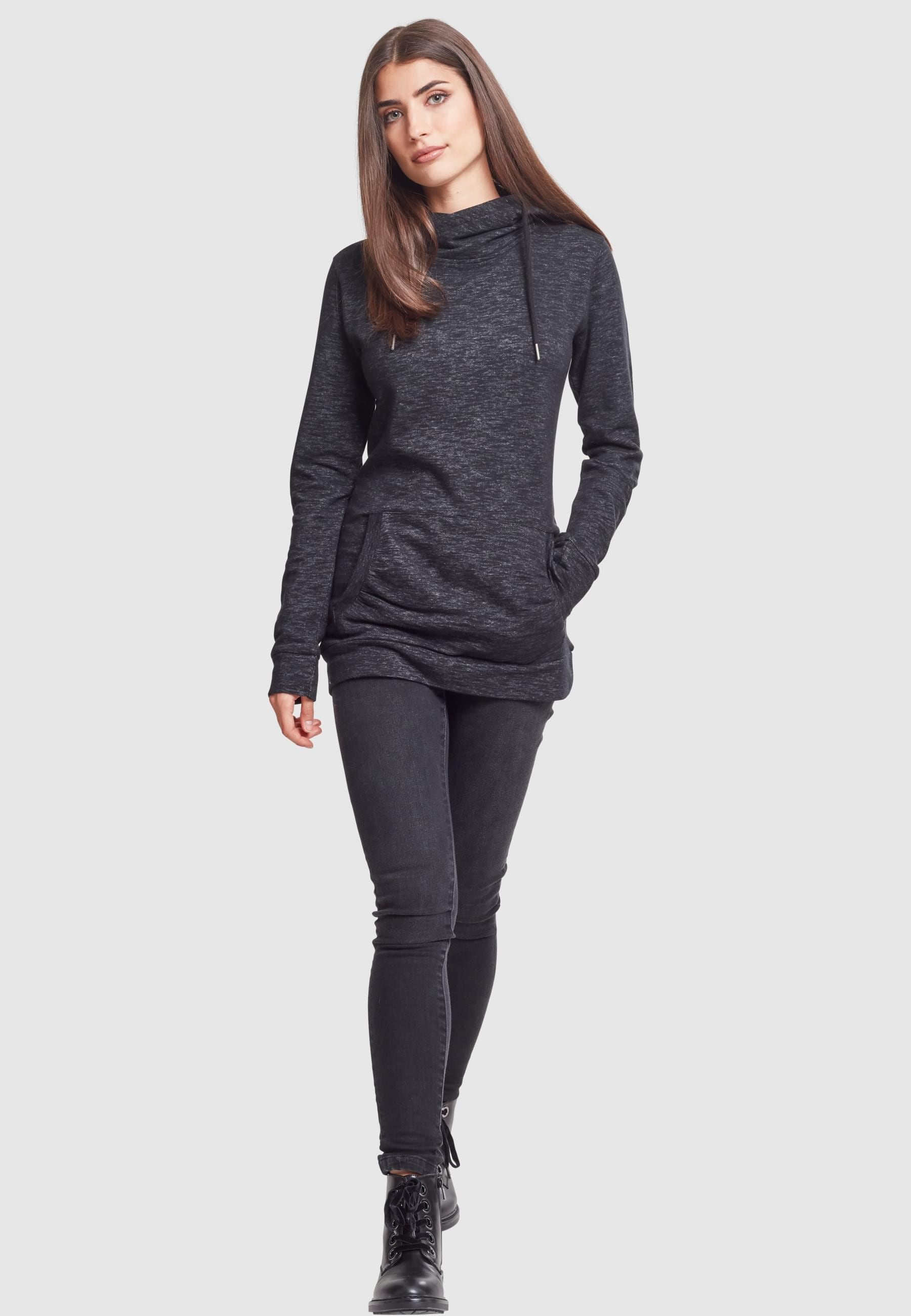 URBAN CLASSICS Rundhalspullover »Urban Classics Damen Ladies Slub Terry High Neck Hoody«, (1 tlg.)