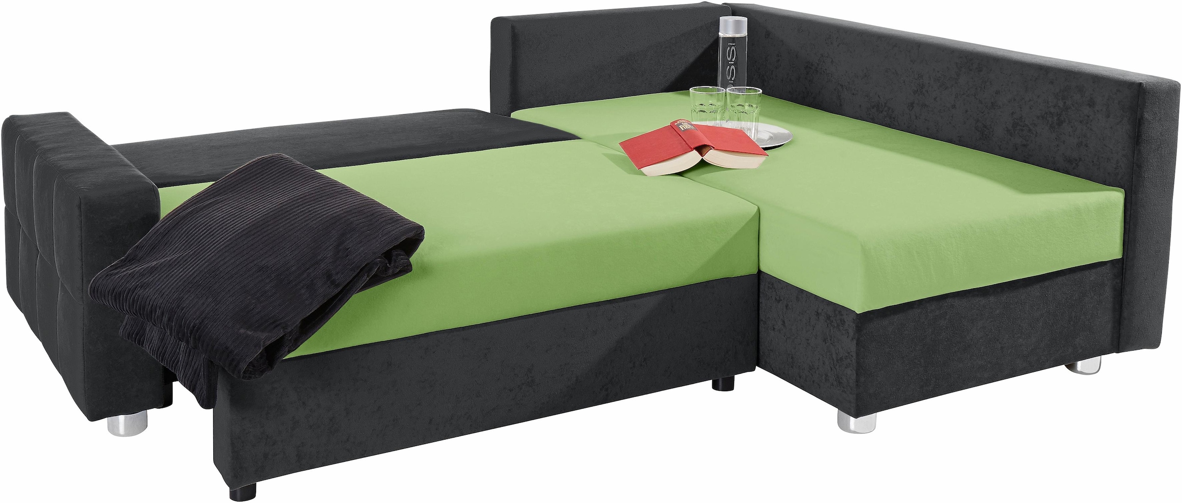 COLLECTION AB Ecksofa »Parma L-Form«, mit Bettfunktion und Federkern