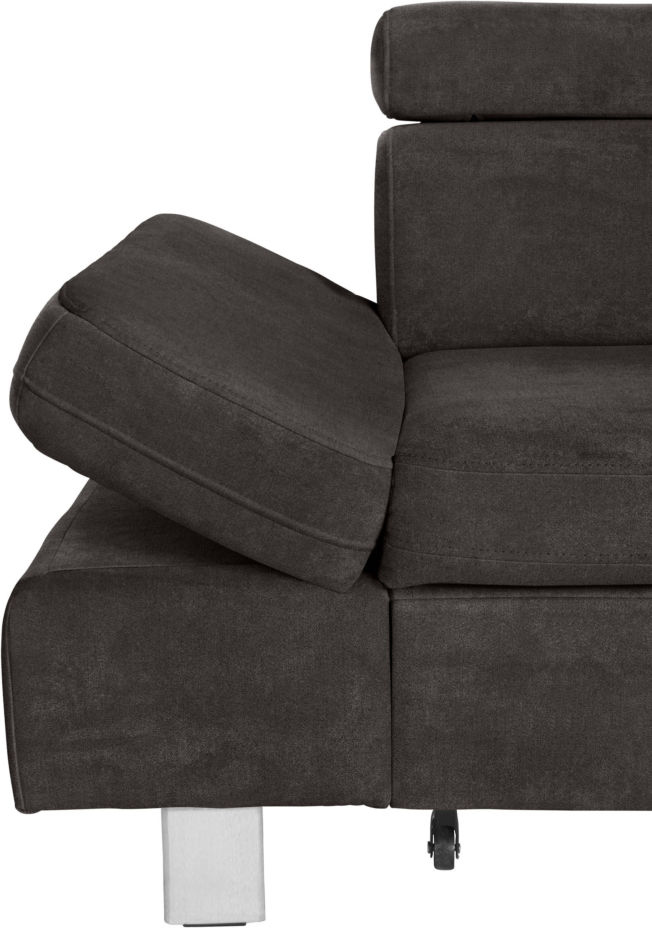 exxpo - sofa fashion Ecksofa »Fiji, hochwertige Detailverarbeitung im Sitz und Rücken, L-Form«, bequem durch Kopf- und Armteilverstellung, wahlweise mit Bettfunktion