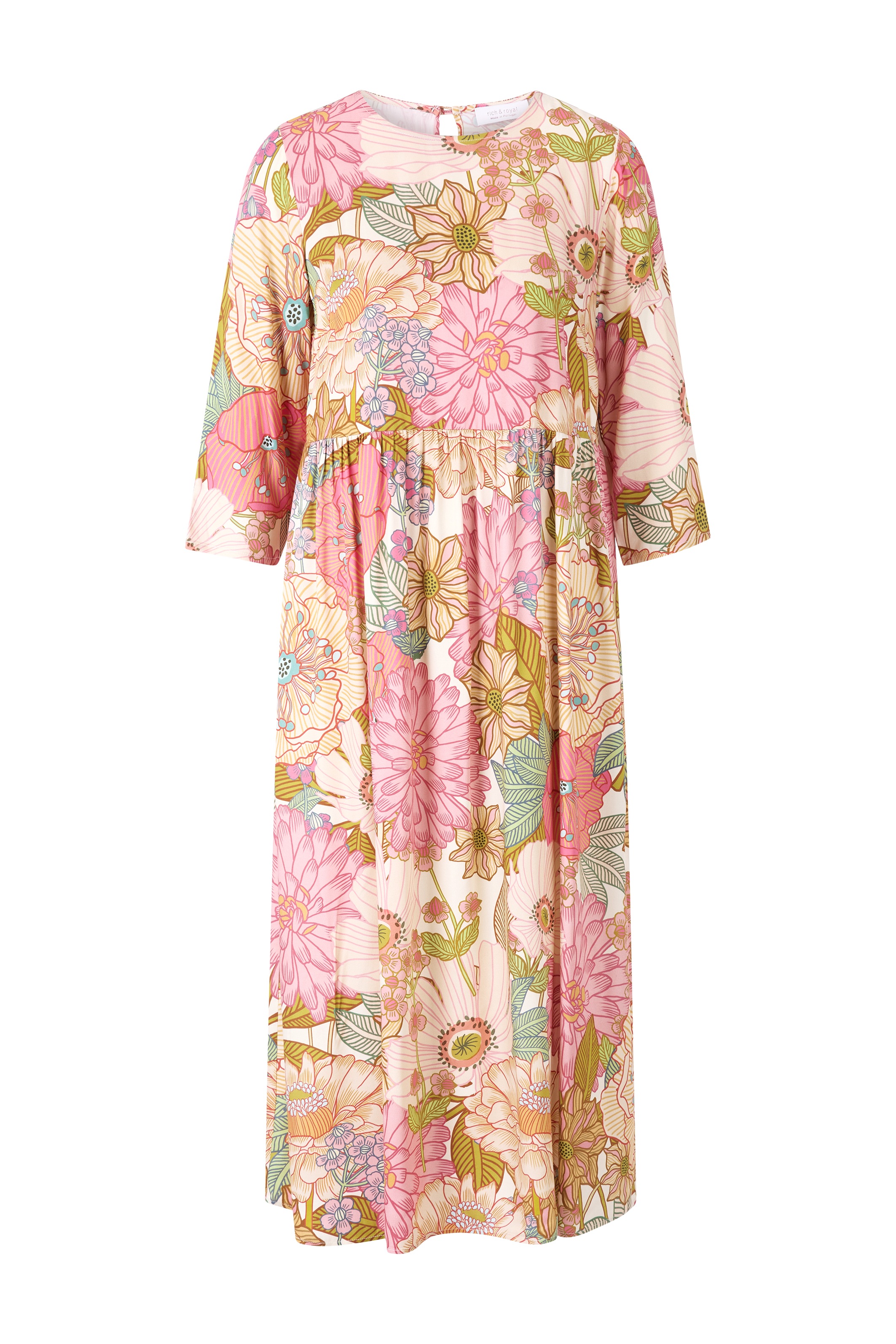 RICHROYAL Midikleid, Mit Rundhalsausschnitt