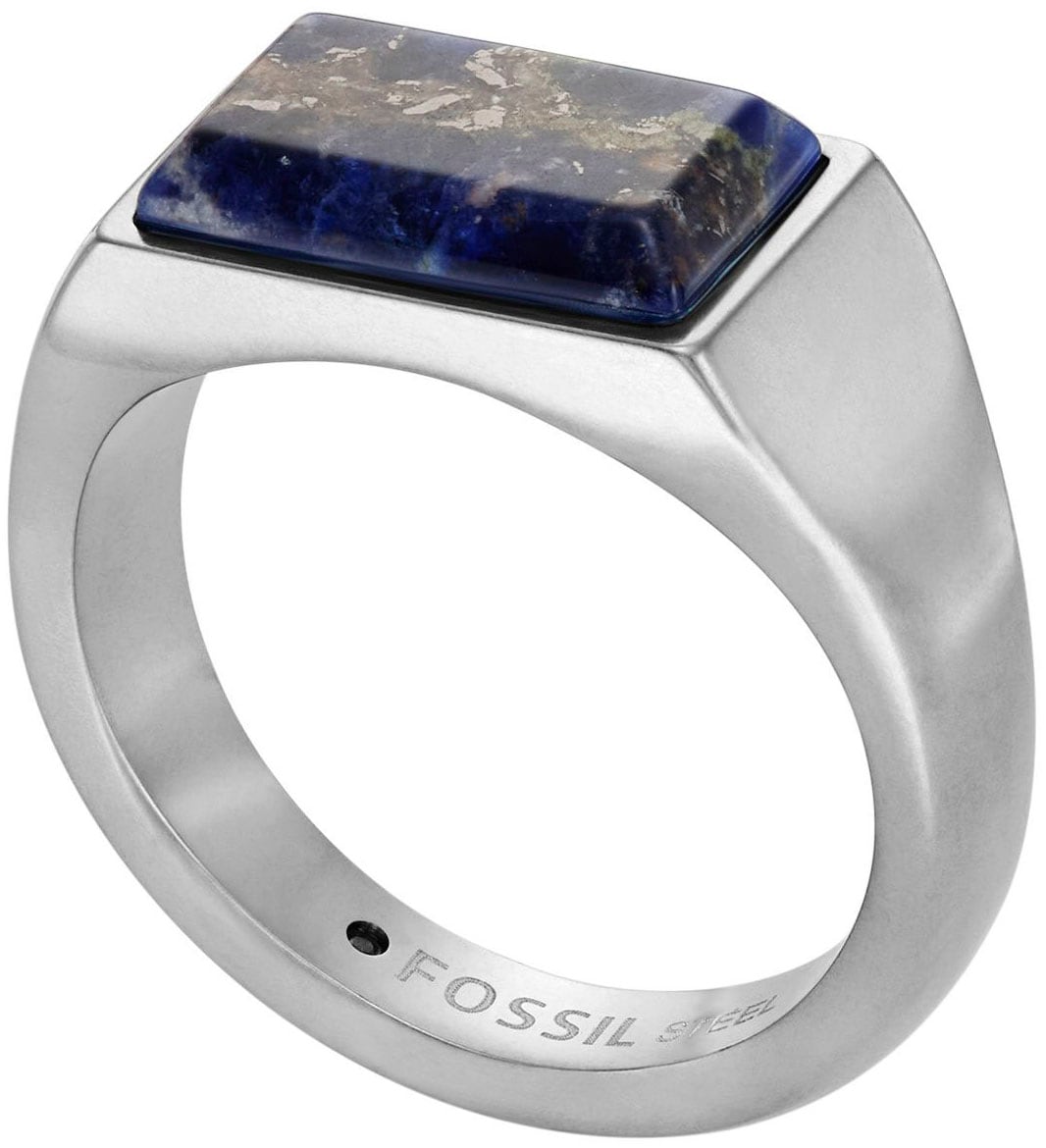 Fossil Fingerring »Schmuck Geschenk Edelstahl Signet Ring All Stacked Up, JF04726040«, mit Sodalith