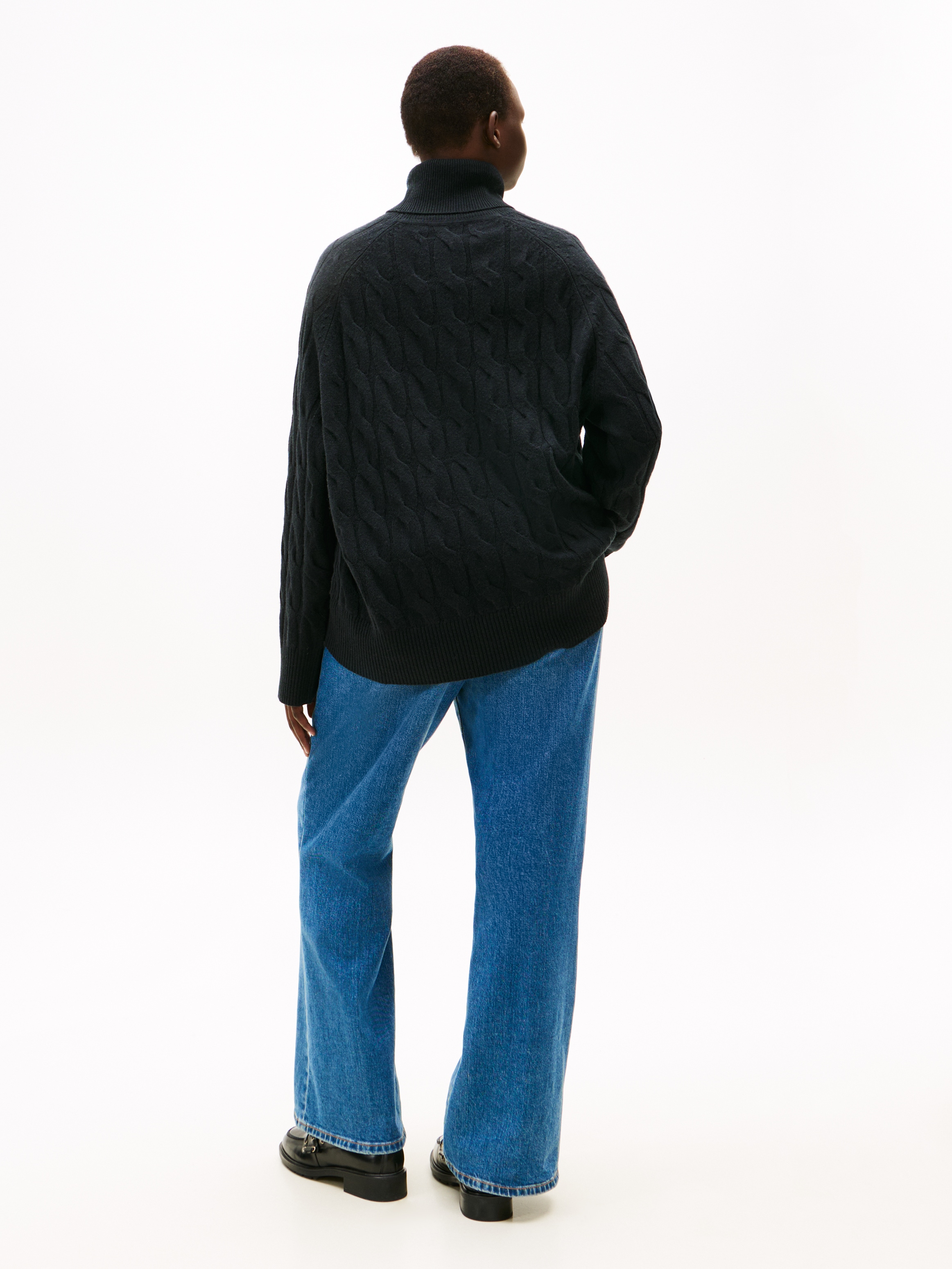 Tommy Hilfiger Curve Rollkragenpullover »CRV SOFT WOOL CABLE ROLL-NK SWT«, in großen Größen, mit Zopfmuster, aus reiner Wolle